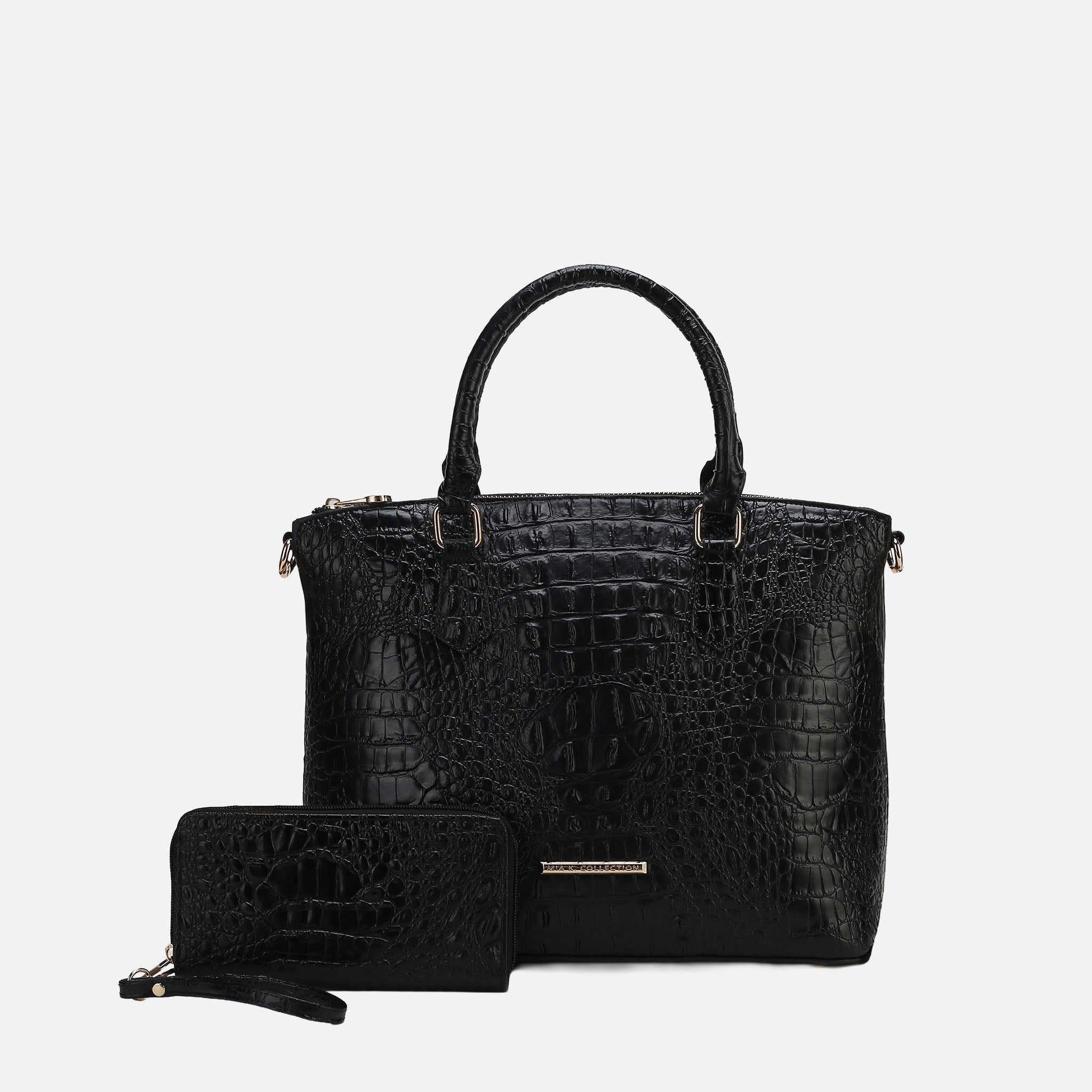 Liora Croc Embossed Tote Bag and Set