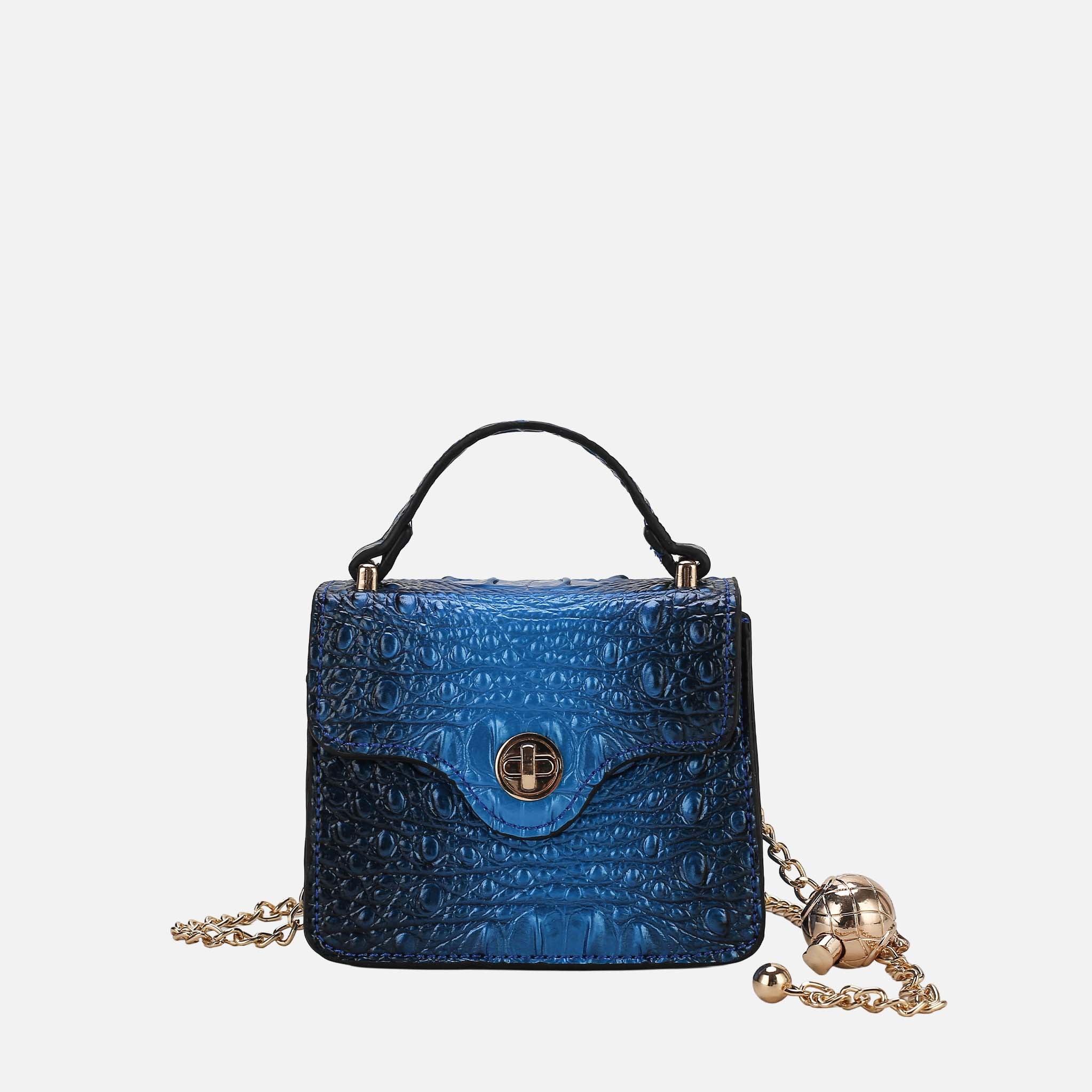 Luxe Croc-Embossed Mini Satchel