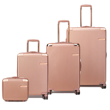 Tulum 4 Piece Luggage Set with TSA Security Lock, Spinner Wheels, and Expandable Handles