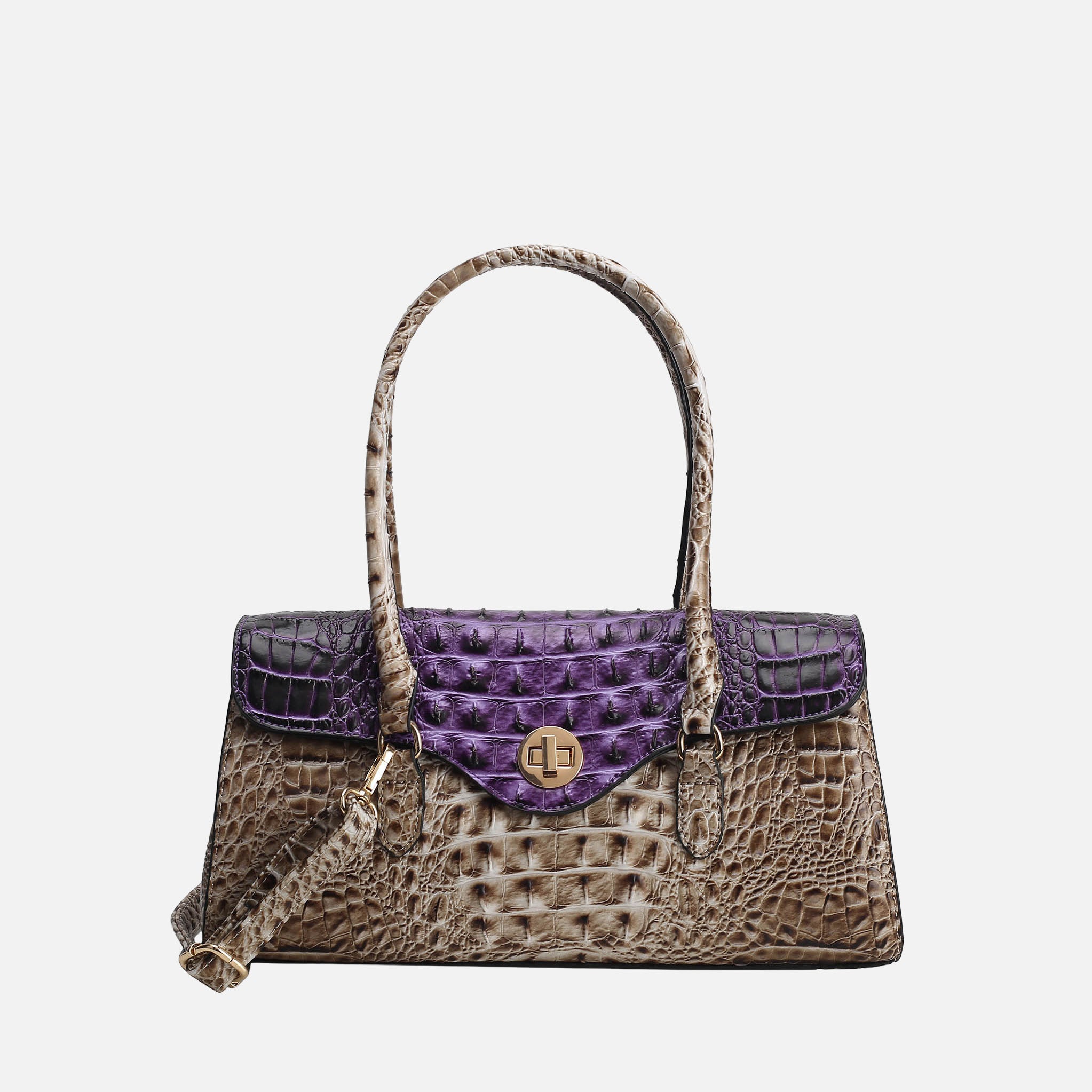 Liviana Croc-Embossed Shoulder Bag