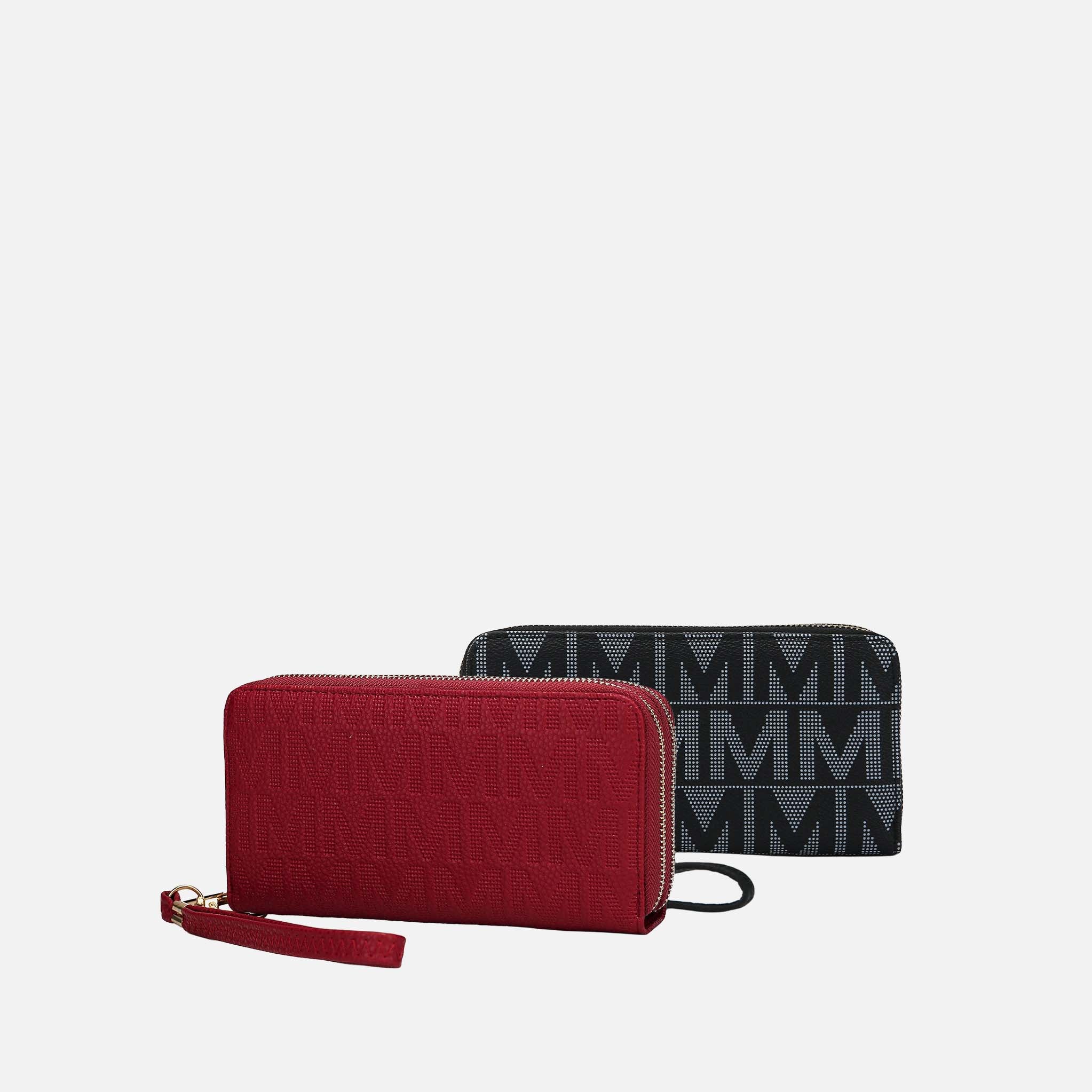 Kathe Embossed M Signature Wallet Wristlet
