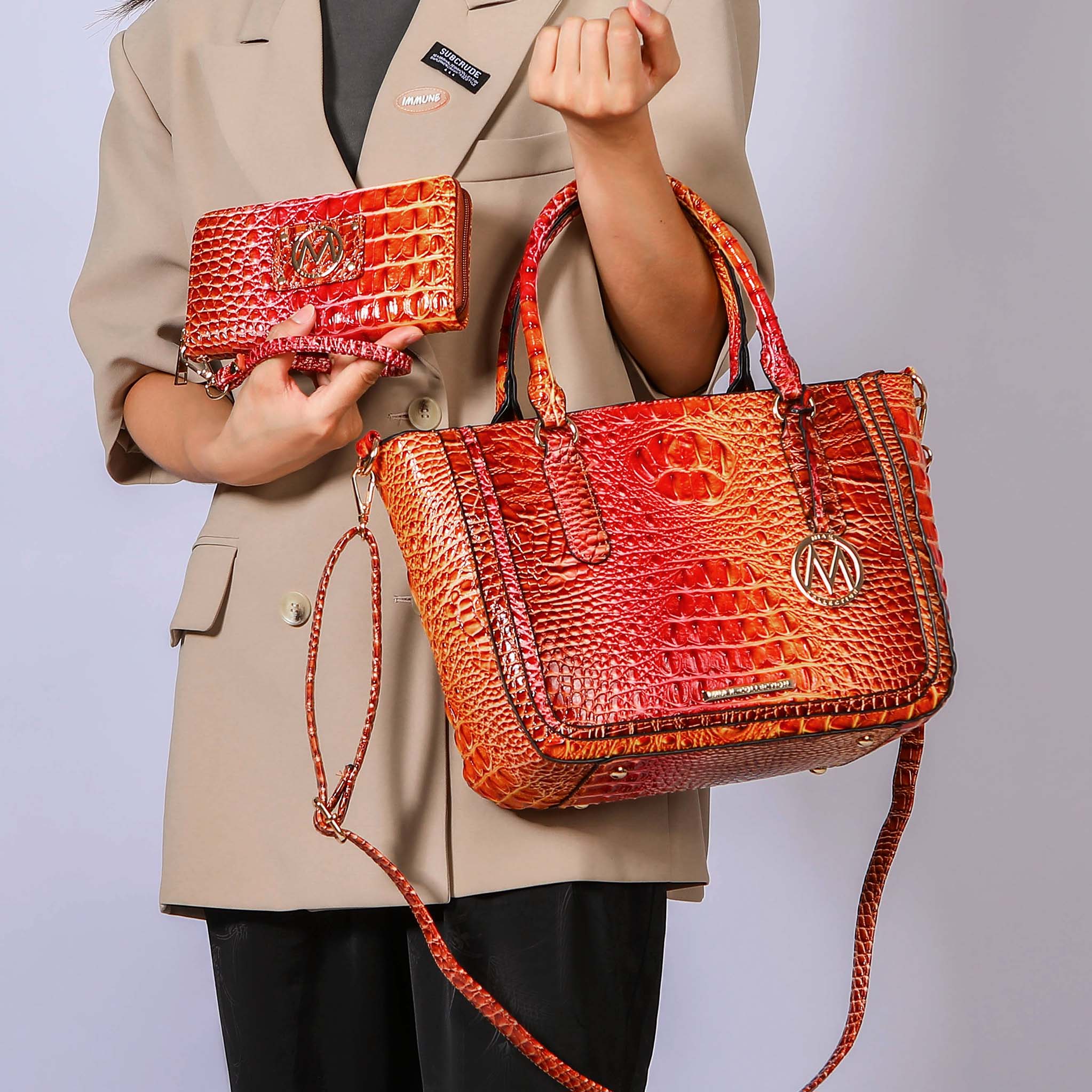 Bonnie Gradient Croc Shoulder Bag and Set