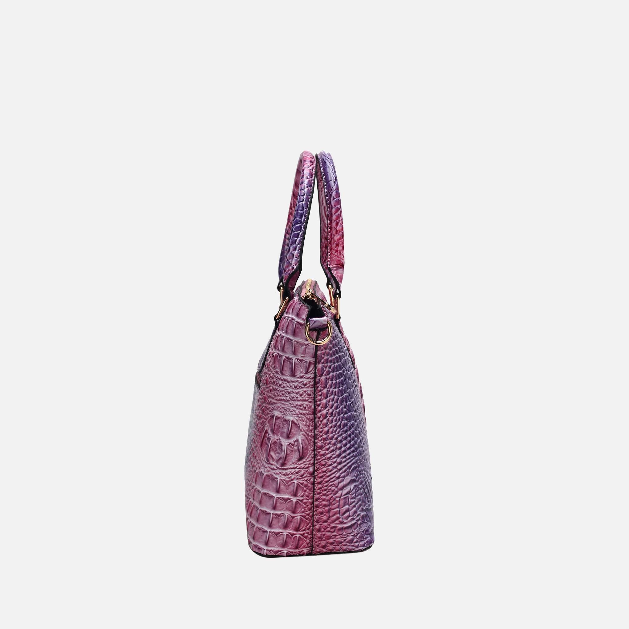 Liora Gradient Croc Shoulder Bag and Wallet Set