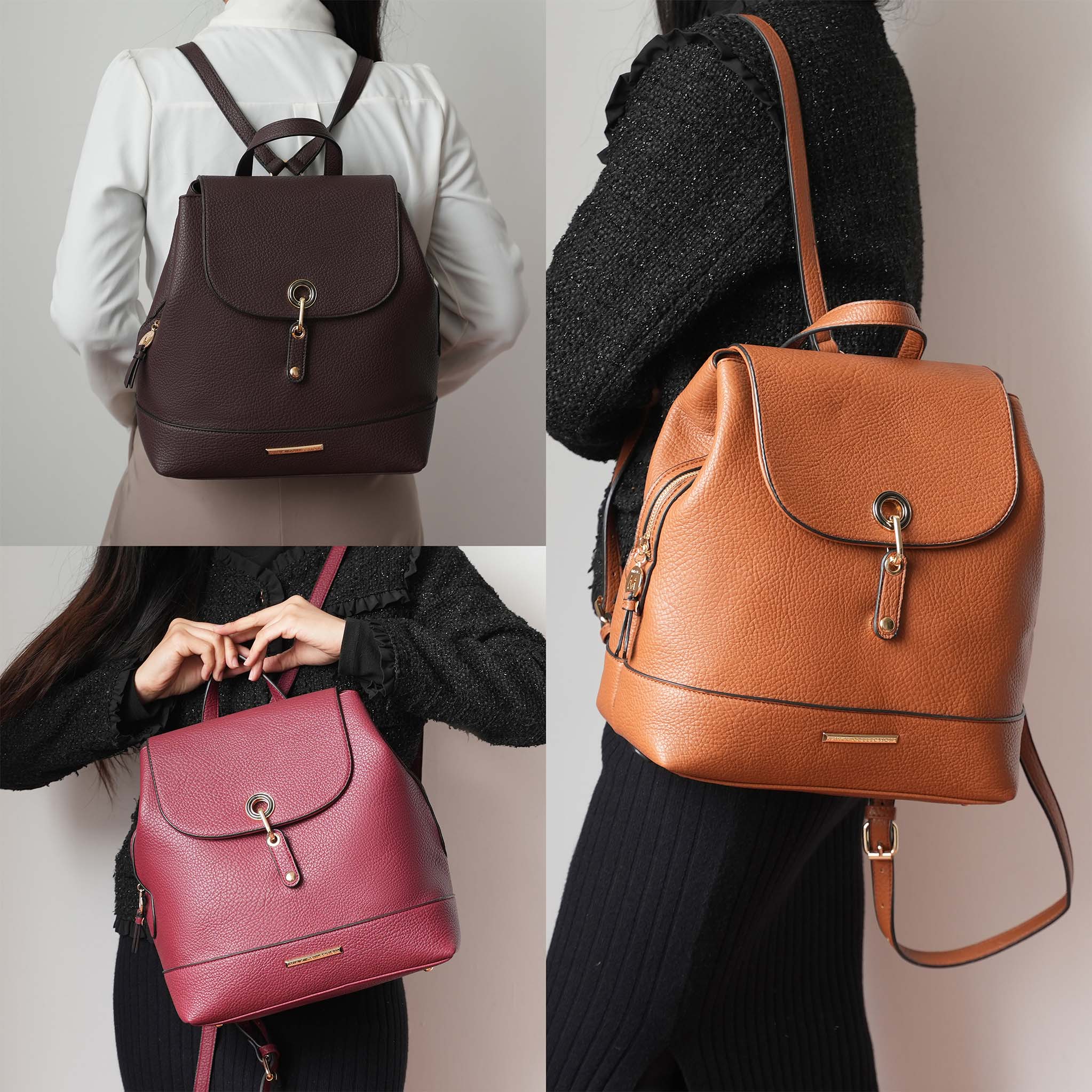 backpacks with leather on bottom MKF Collection by Mia K Laura Vegan Leather Backpack
