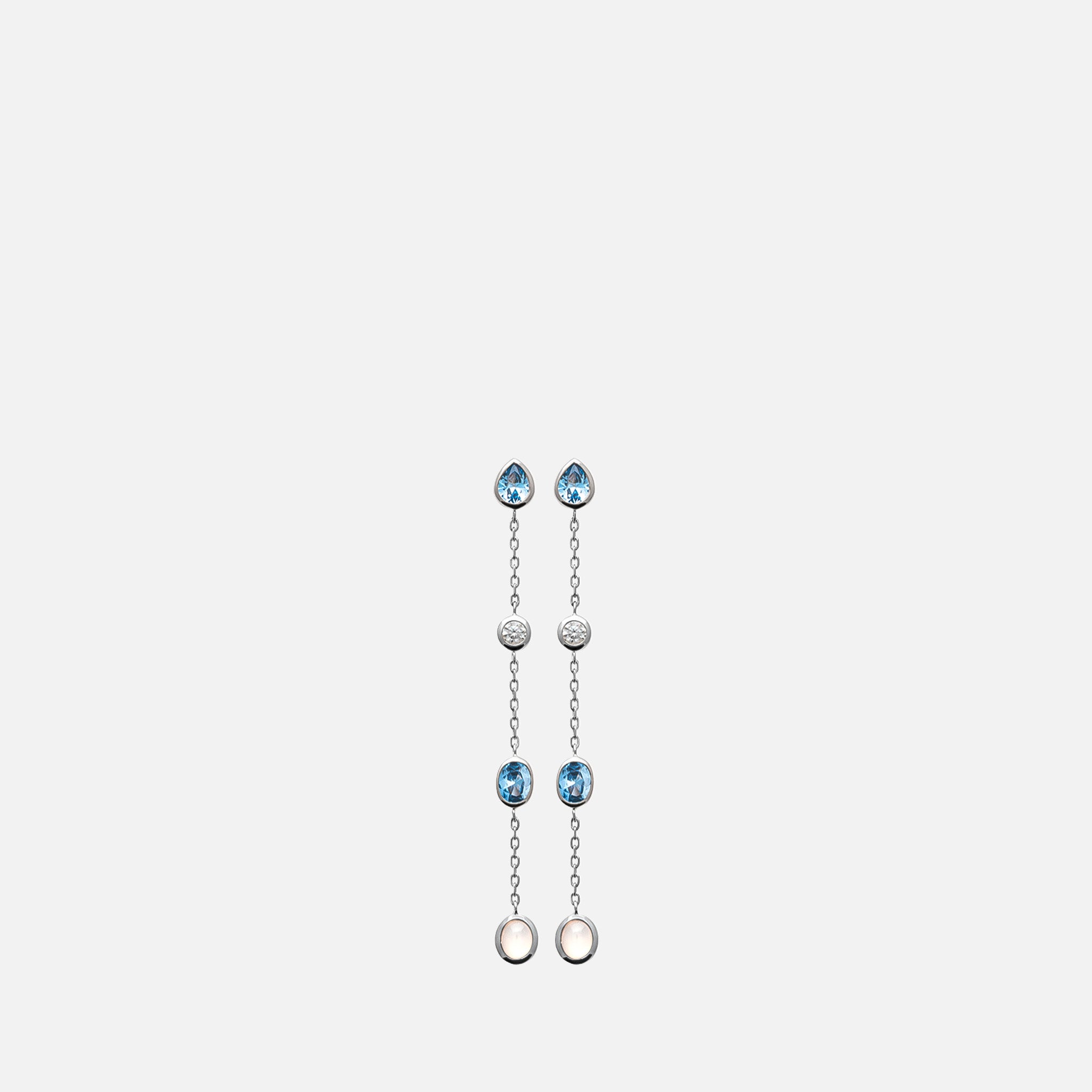 Celeste Multi-Stone Linear Drop Earrings