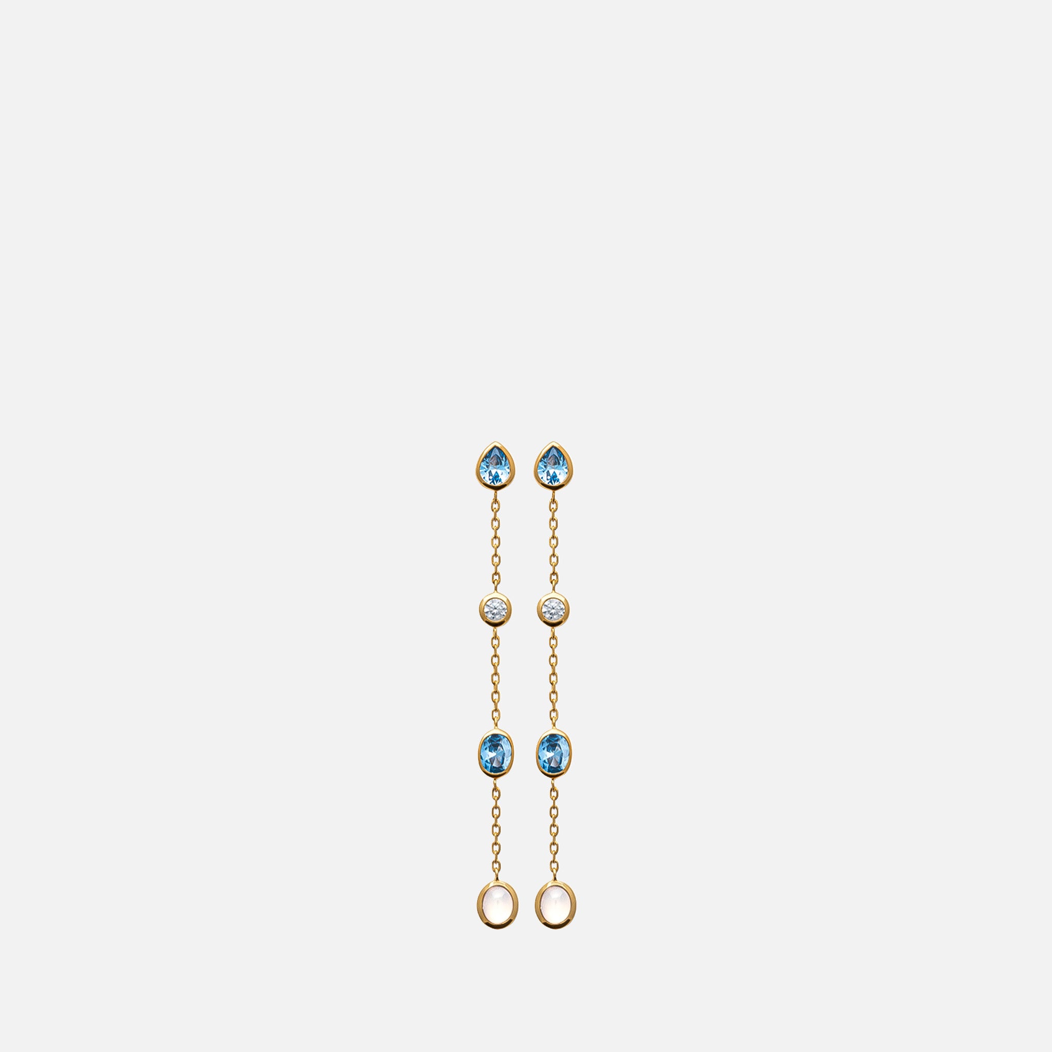 Celeste Multi-Stone Linear Drop Earrings