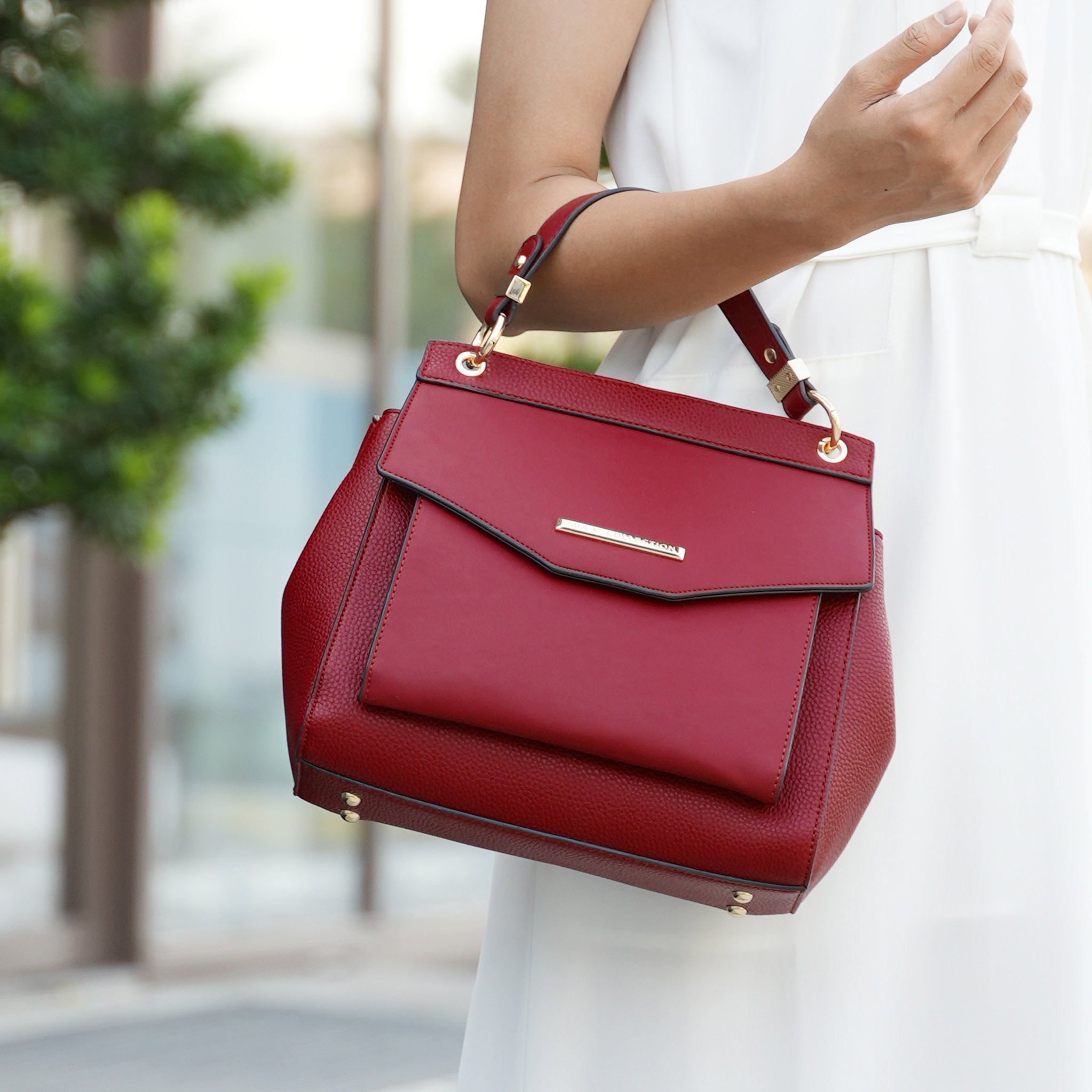 【Miya】 MKF Collection by Mia K. Vida Satchel Convertible Handbag, Womens