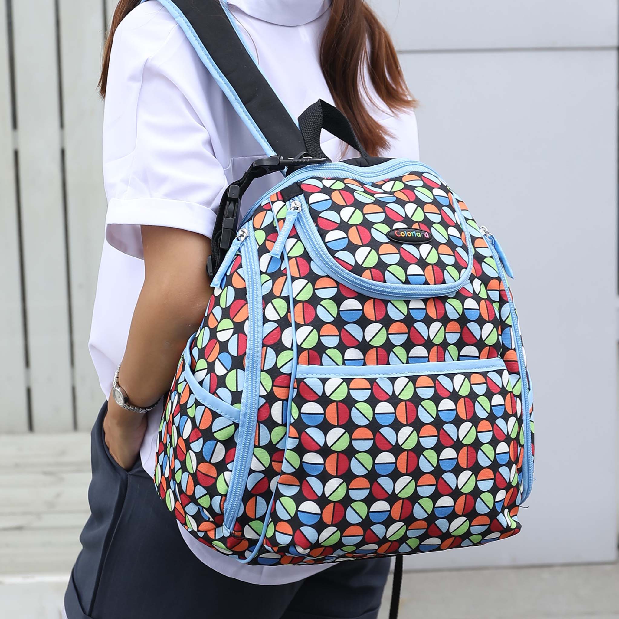 Colorland Large Backpack with Multi-Pockets
