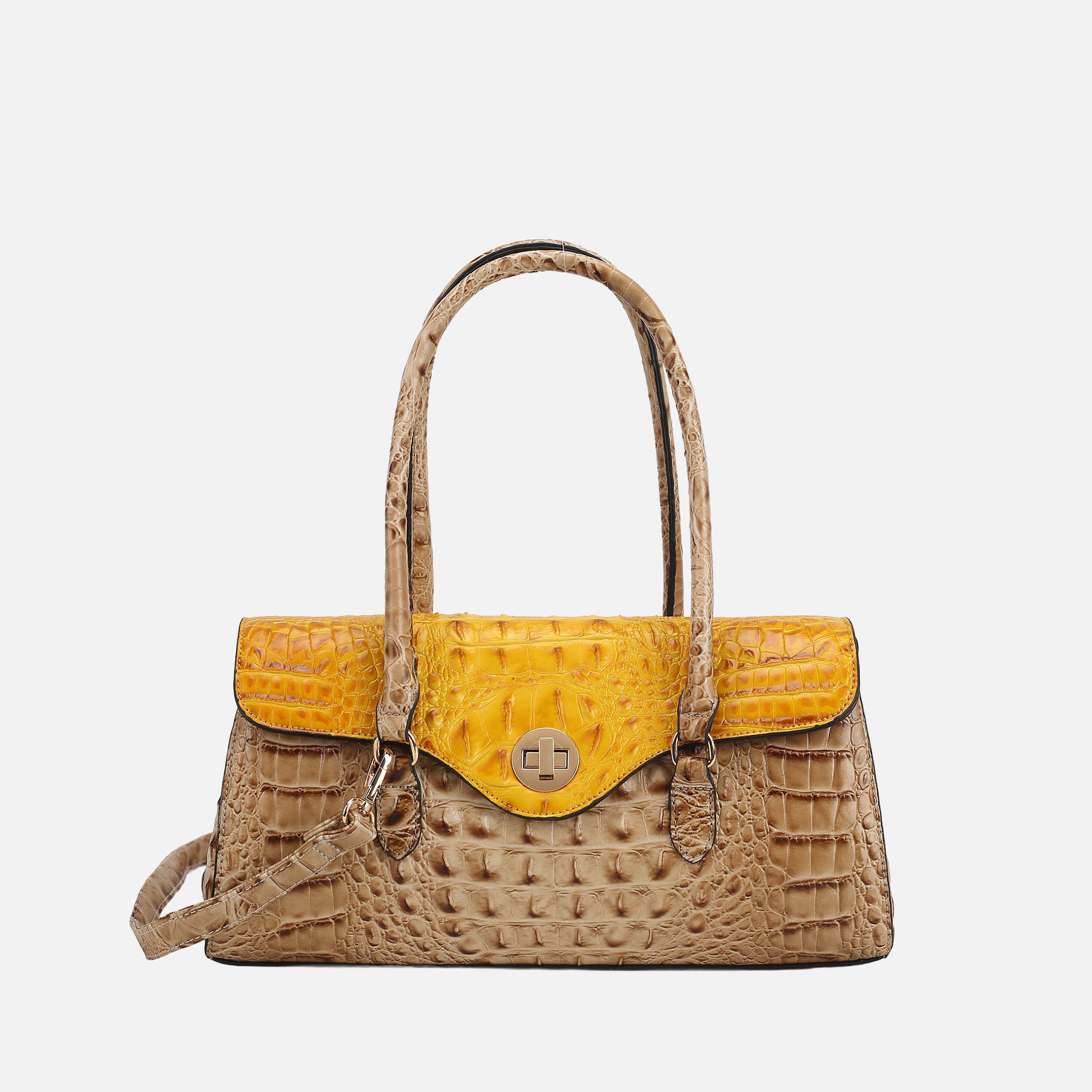 Liviana Croc-Embossed Shoulder Bag