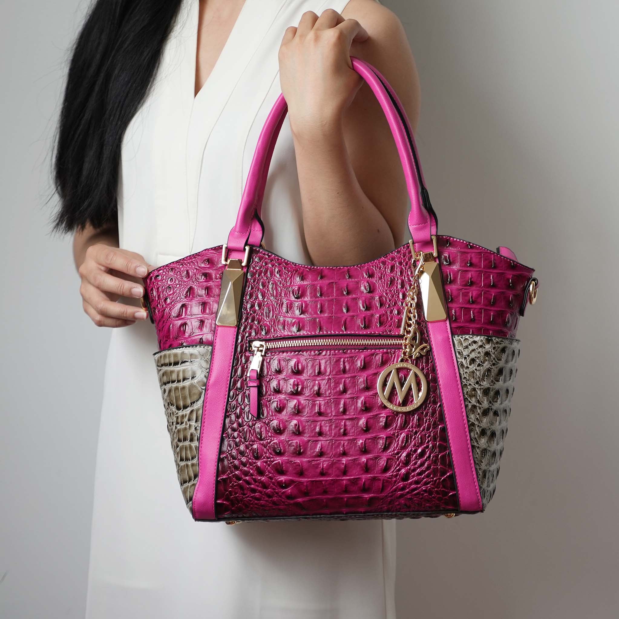 Janise Croc Tote handbag