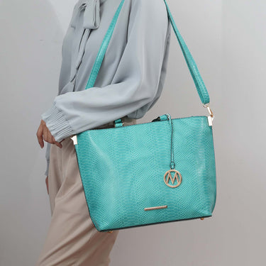 Beryl Embossed Tote Bag and Wristlet Set