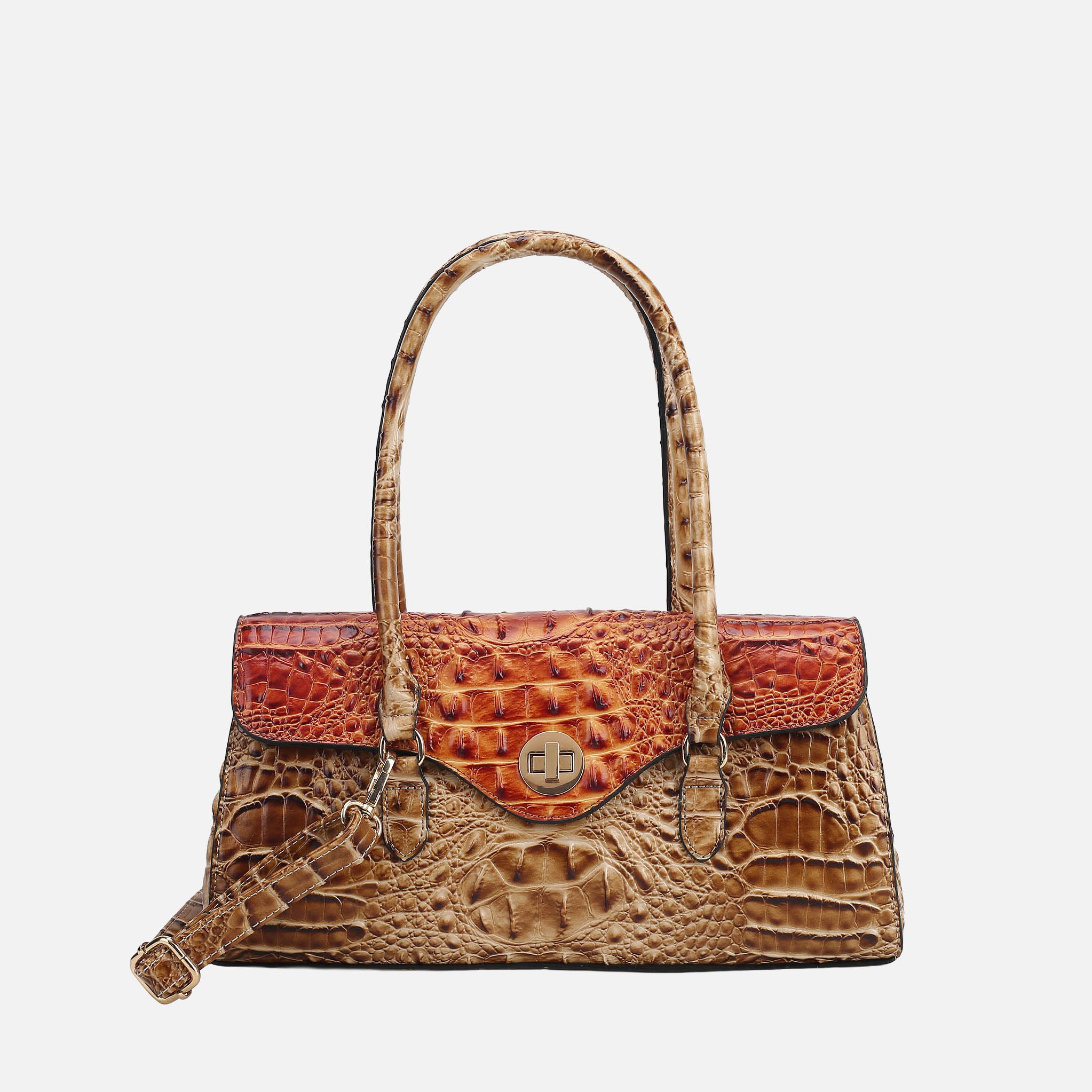 Liviana Croc-Embossed Shoulder Bag