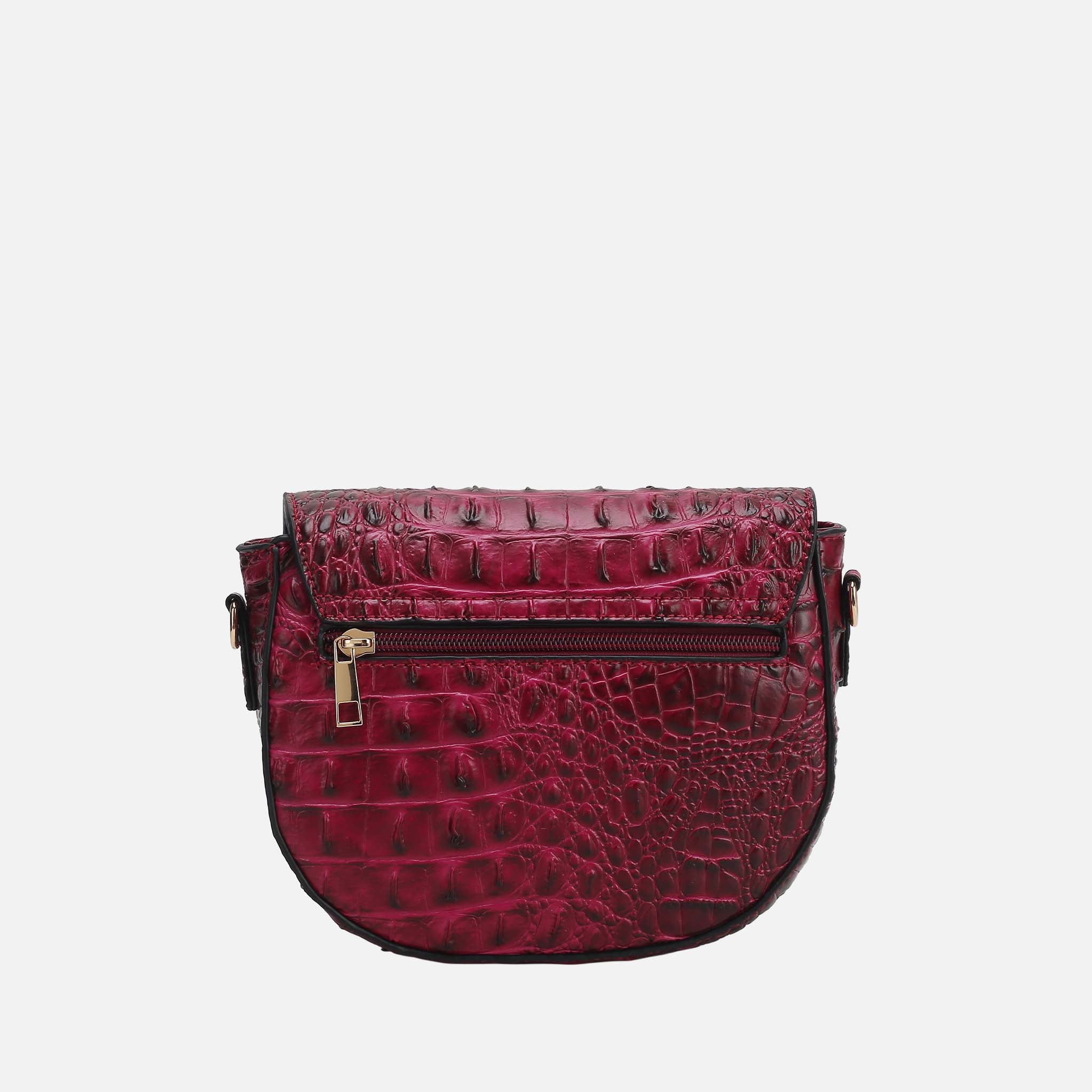 Amalia Solid Croc Crossbody Bag