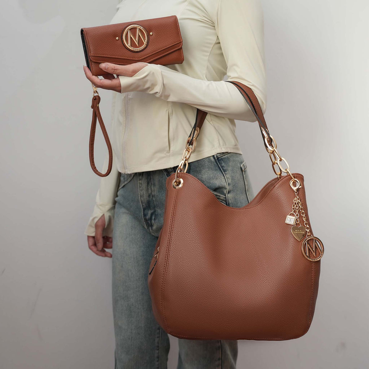 Ashley Hobo Bag and Wallet Set