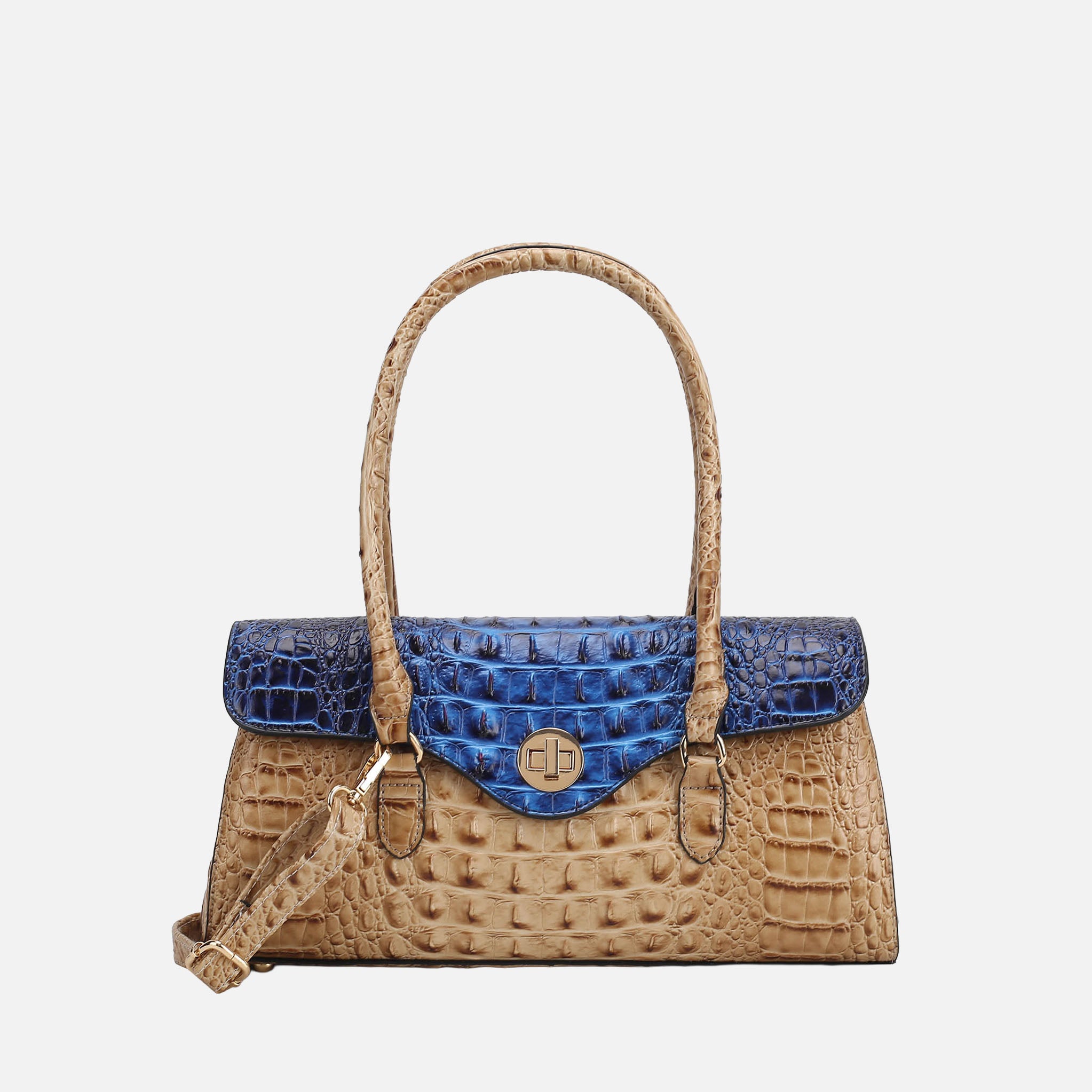 Liviana Croc-Embossed Shoulder Bag