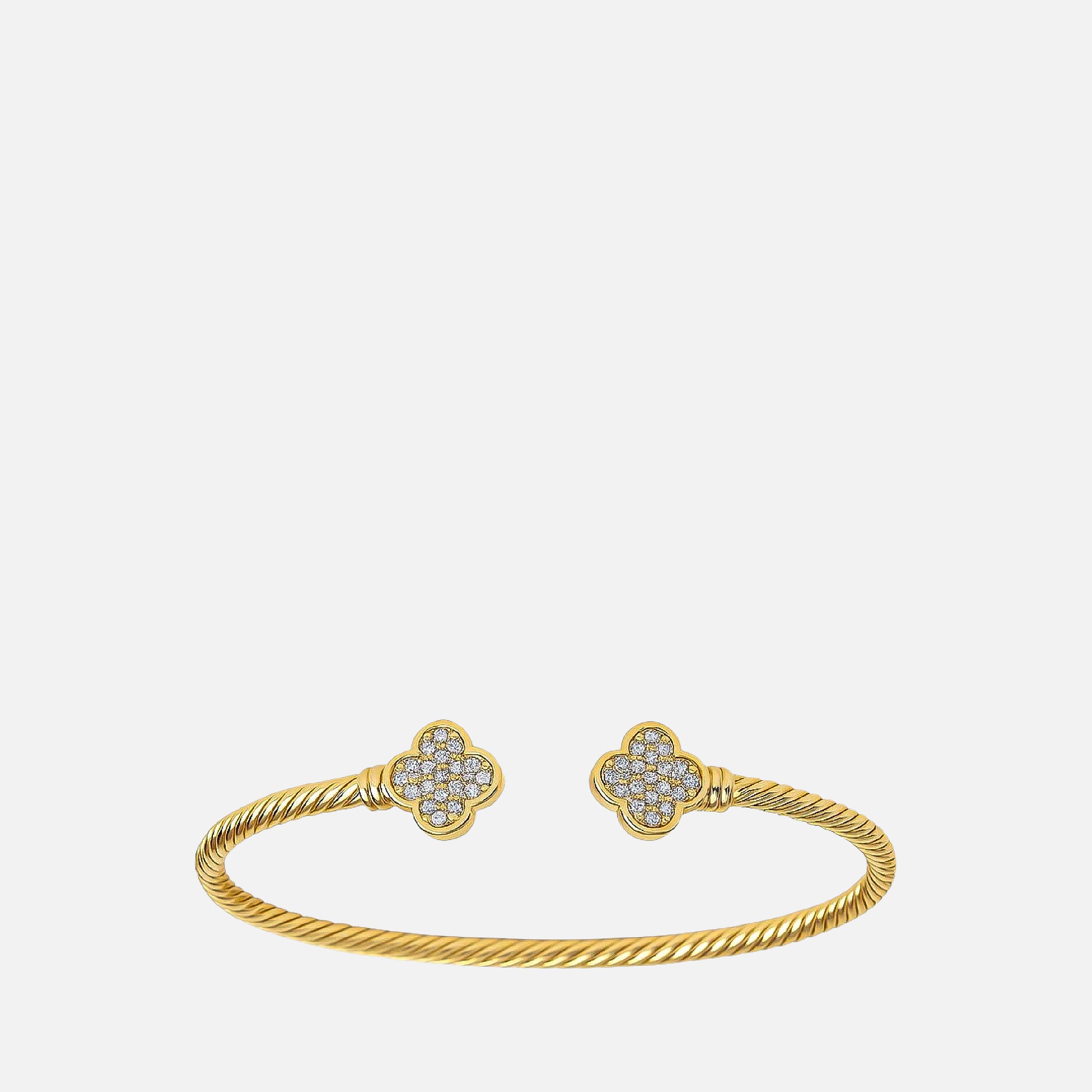 Pave Clover Cuff