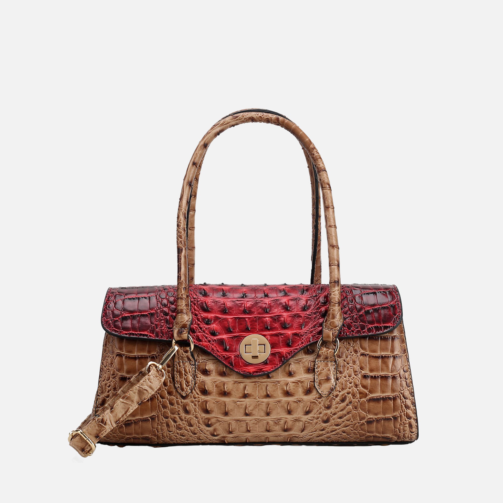 Liviana Croc-Embossed Shoulder Bag