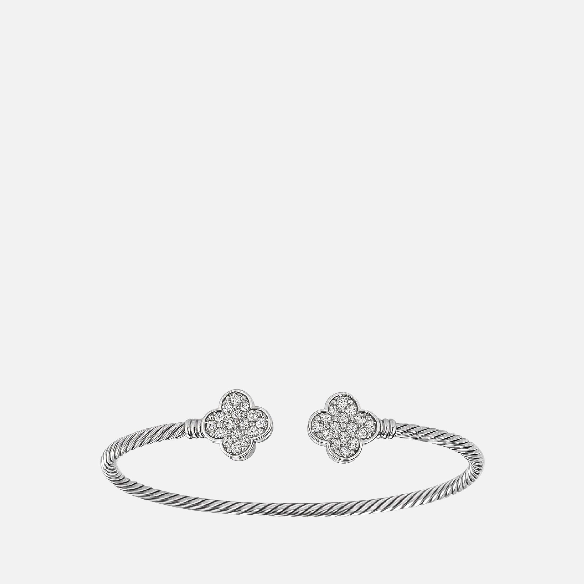 Pave Clover Cuff