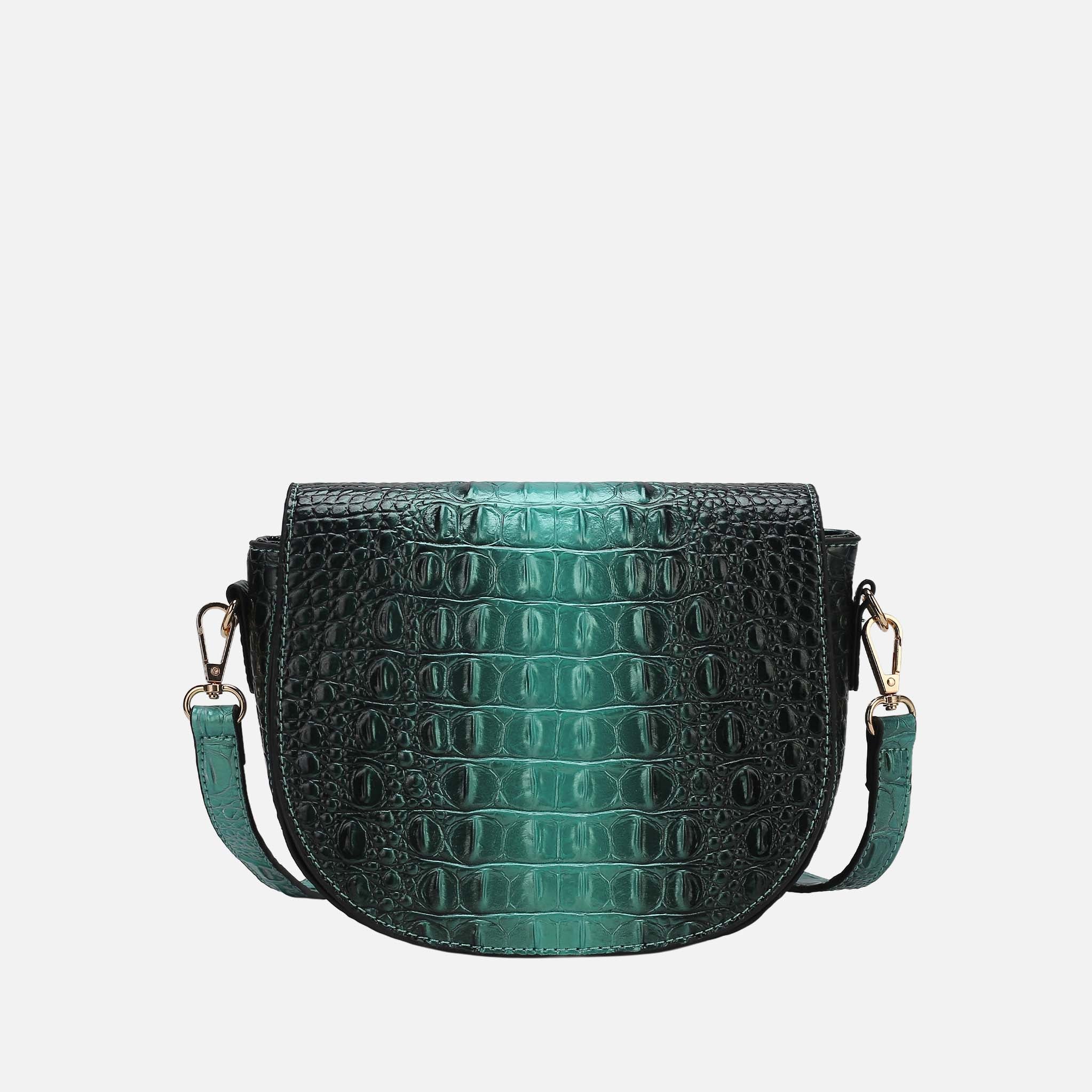 Amalia Croc-Embossed Crossbody Bag