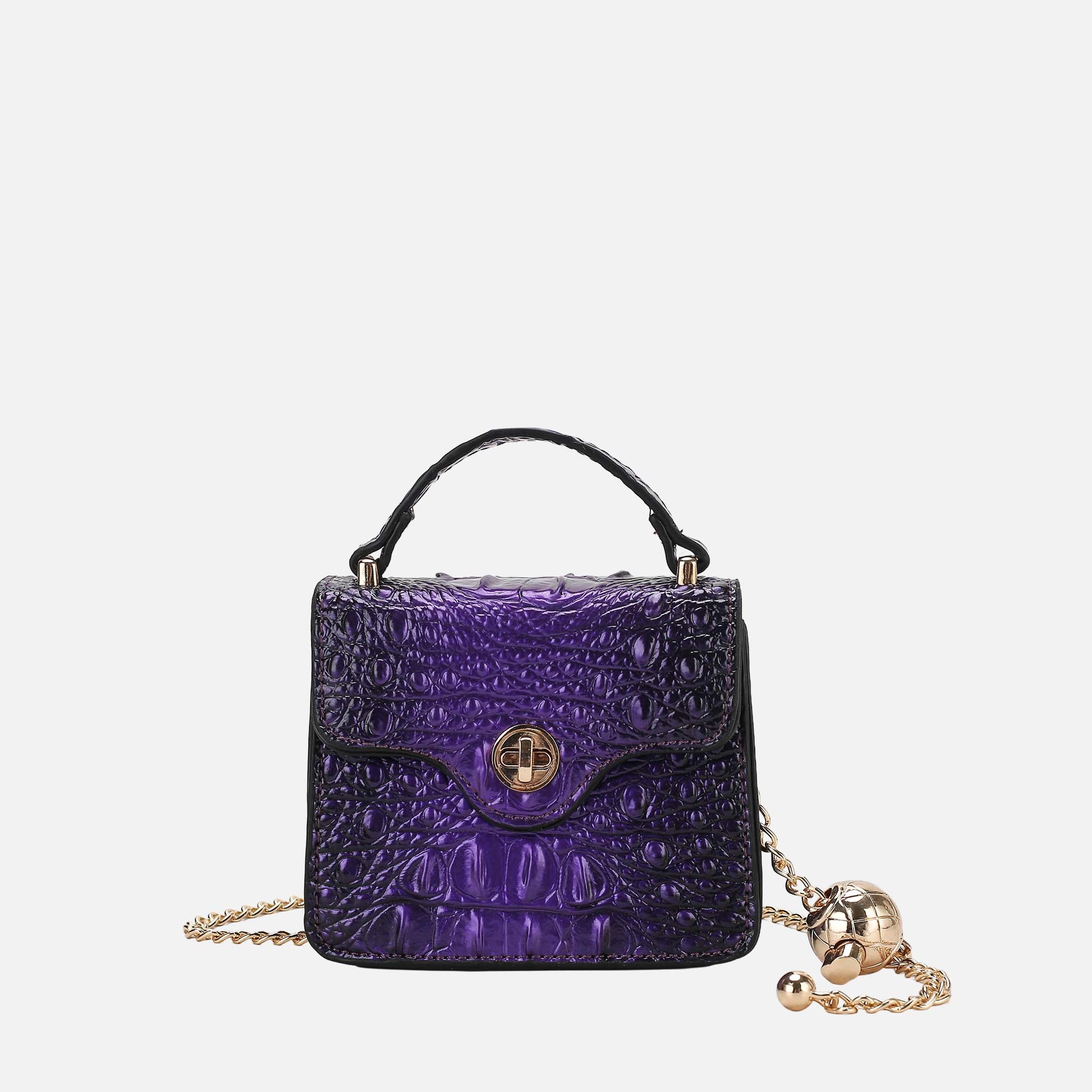 Luxe Croc-Embossed Mini Satchel