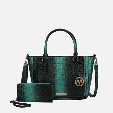 Bonnie Croc-Embossed Handbag and Set