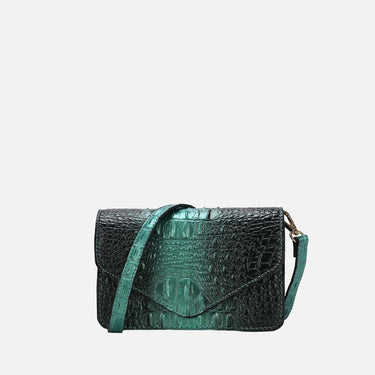 Vanta Croc-Embossed Saddle Bag