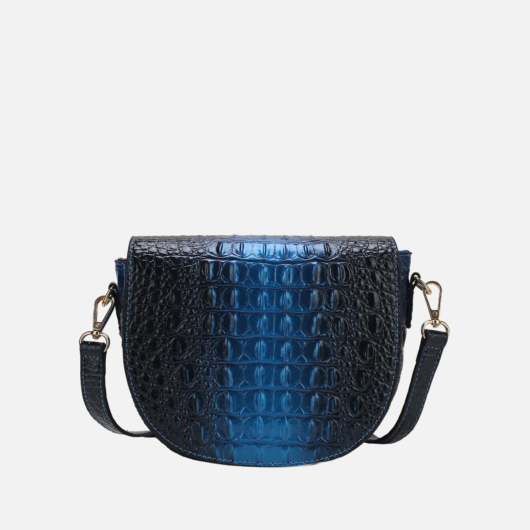 Amalia Croc-Embossed Crossbody Bag