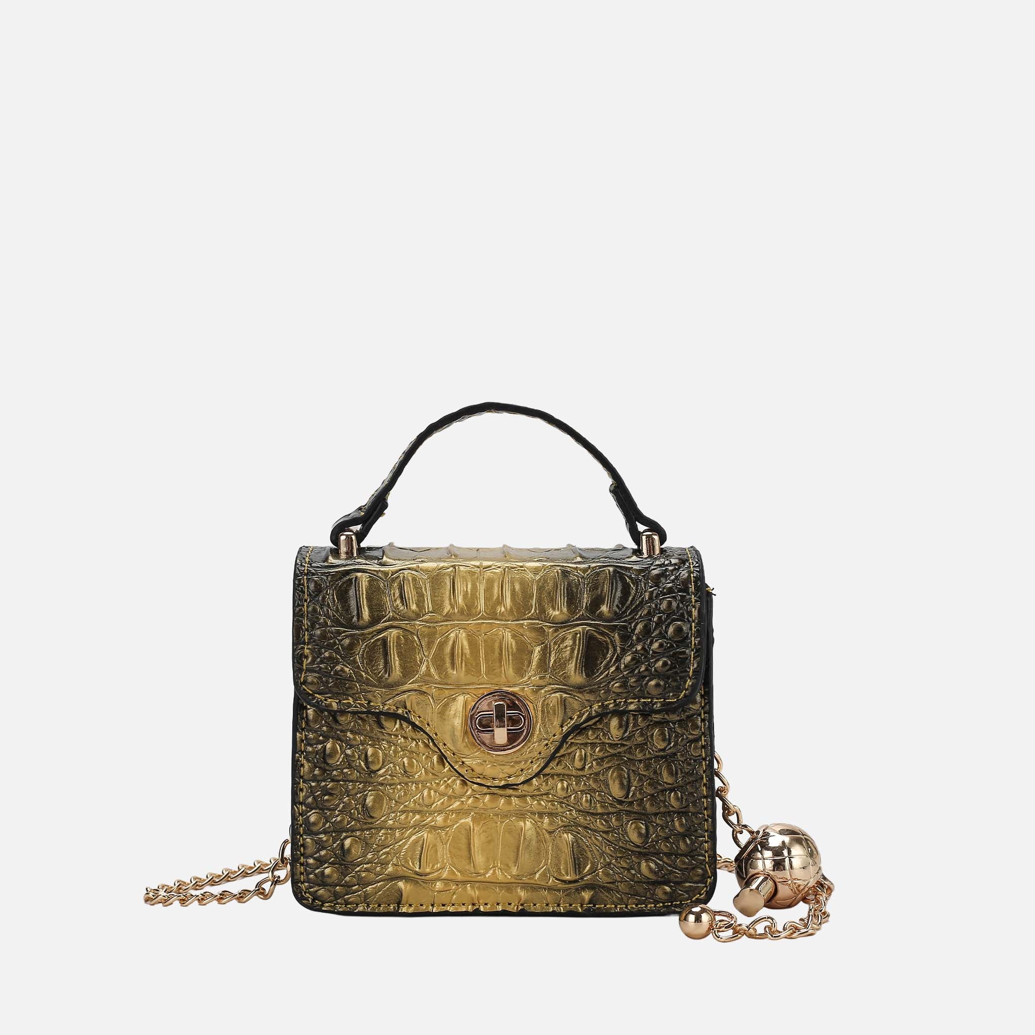 Luxe Croc-Embossed Mini Satchel
