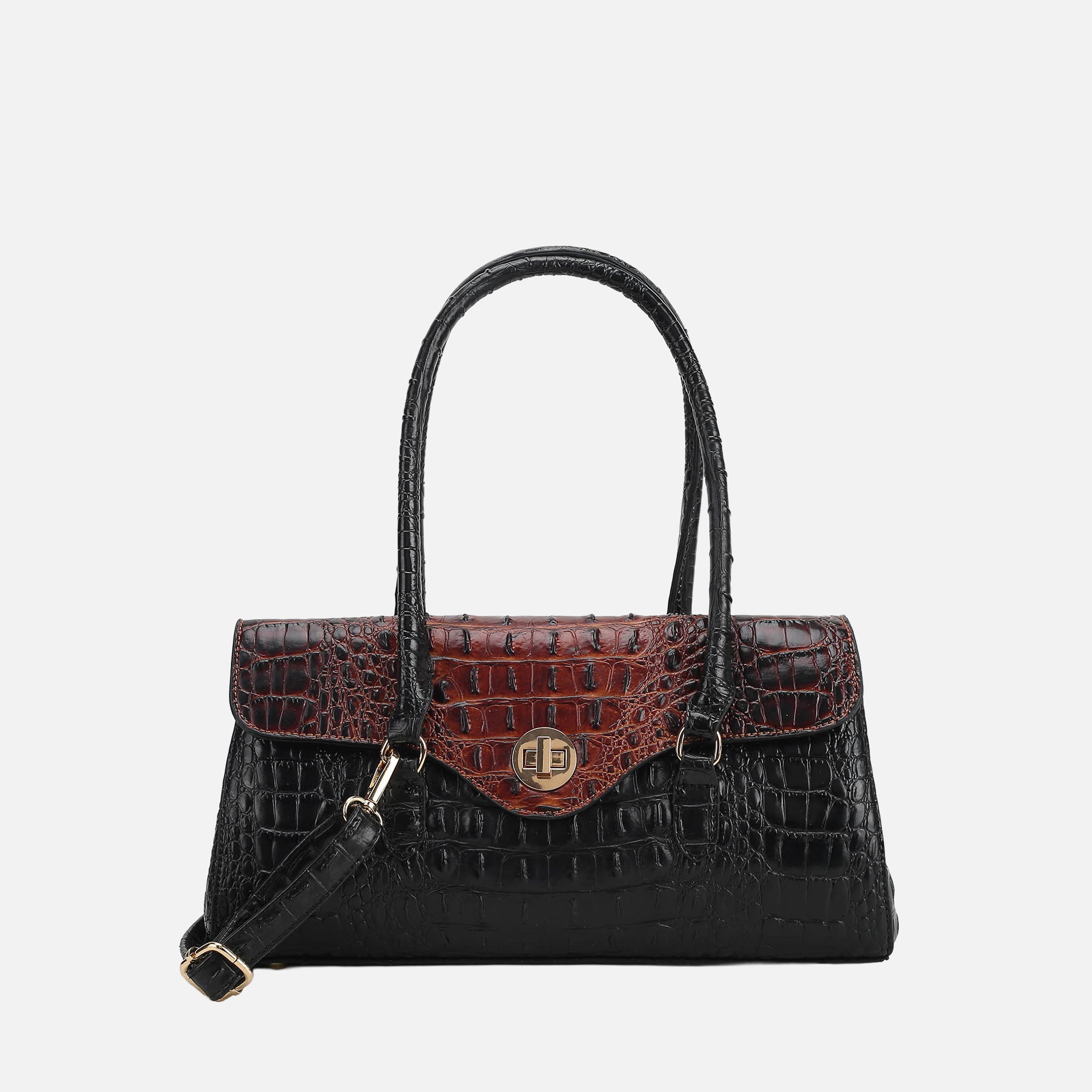Liviana Croc-Embossed Shoulder Bag