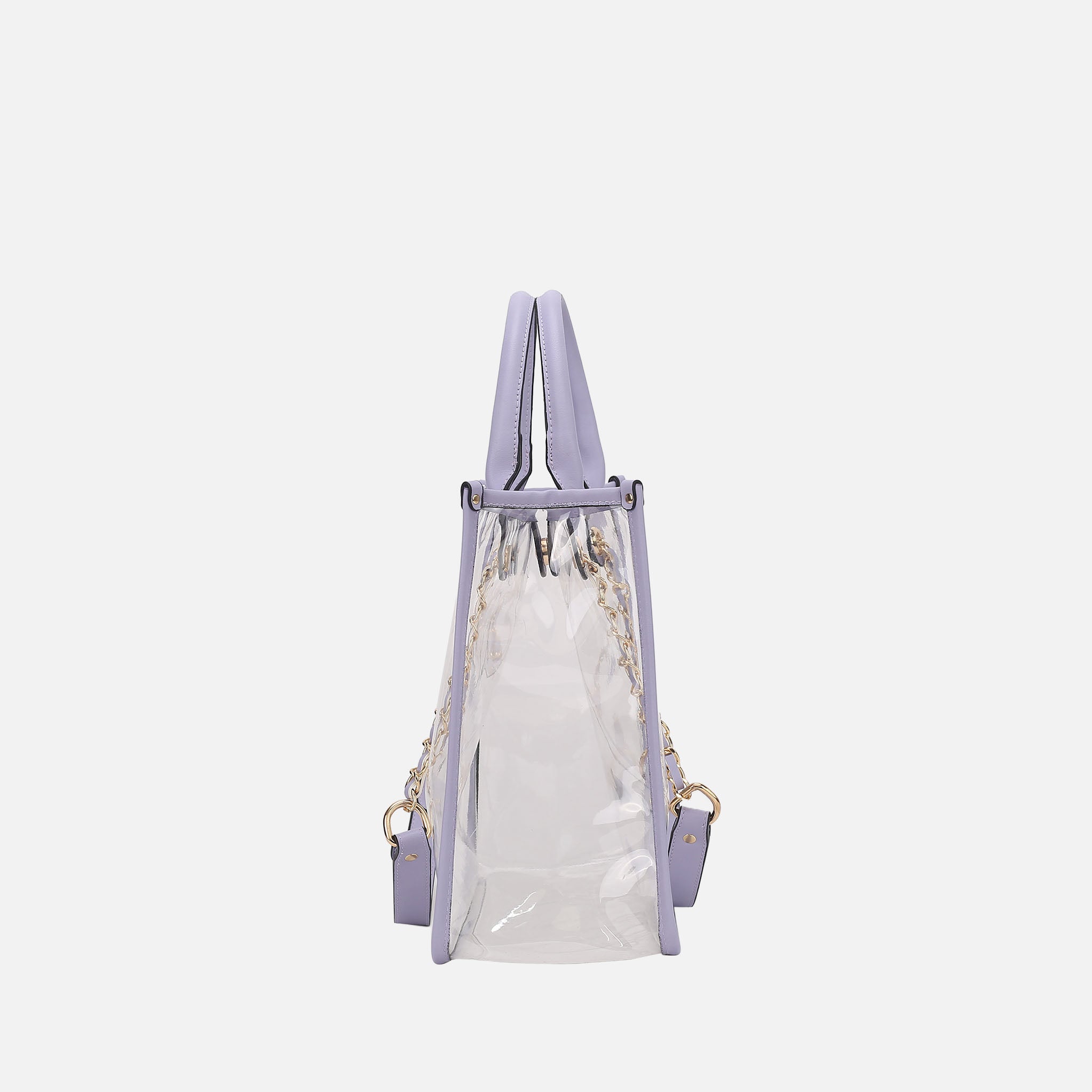 Diva PVC Tote Bag with Tweed Bucket Bag
