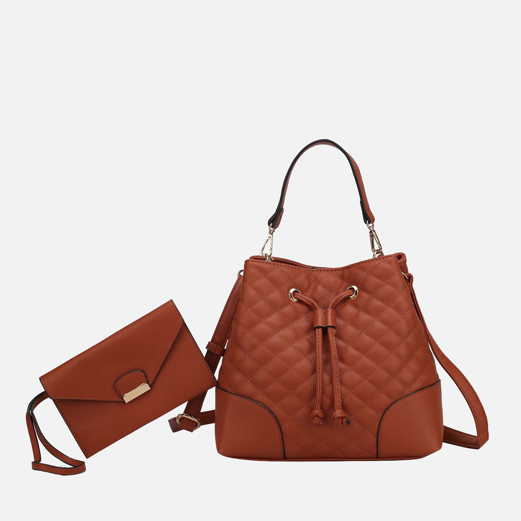 Wendy 2 PCS Bucket Bag with Wristlet