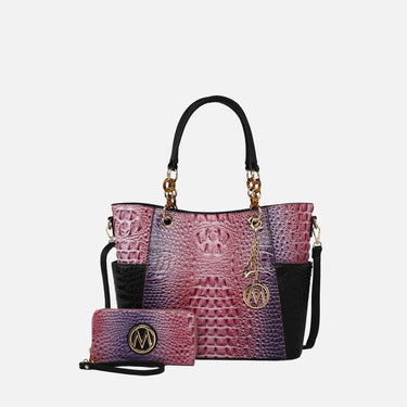 Bonita Croc Embossed Tote bag and Set