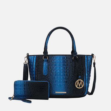 Bonnie Croc-Embossed Handbag and Set