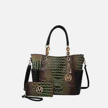 Bonita Croc Embossed Tote bag and Set