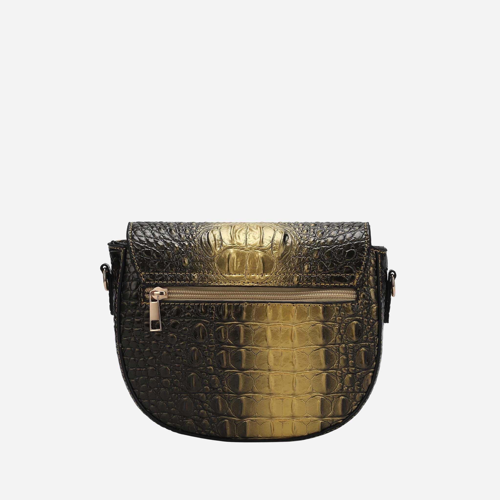 Amalia Croc-Embossed Crossbody Bag