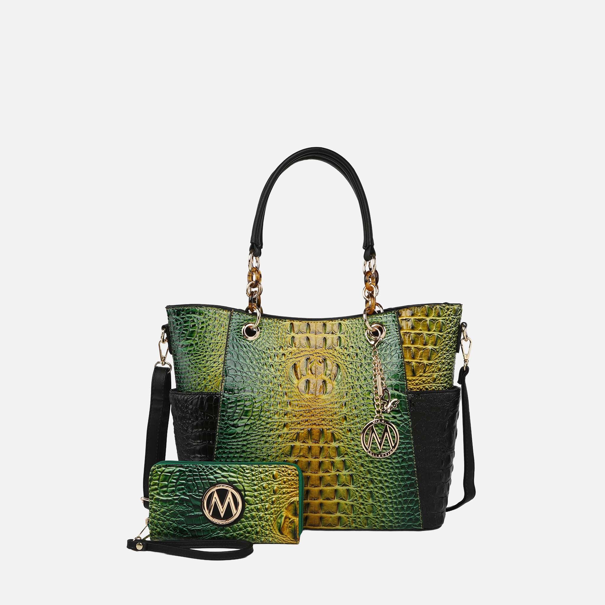 Bonita Croc Embossed Tote bag and Set