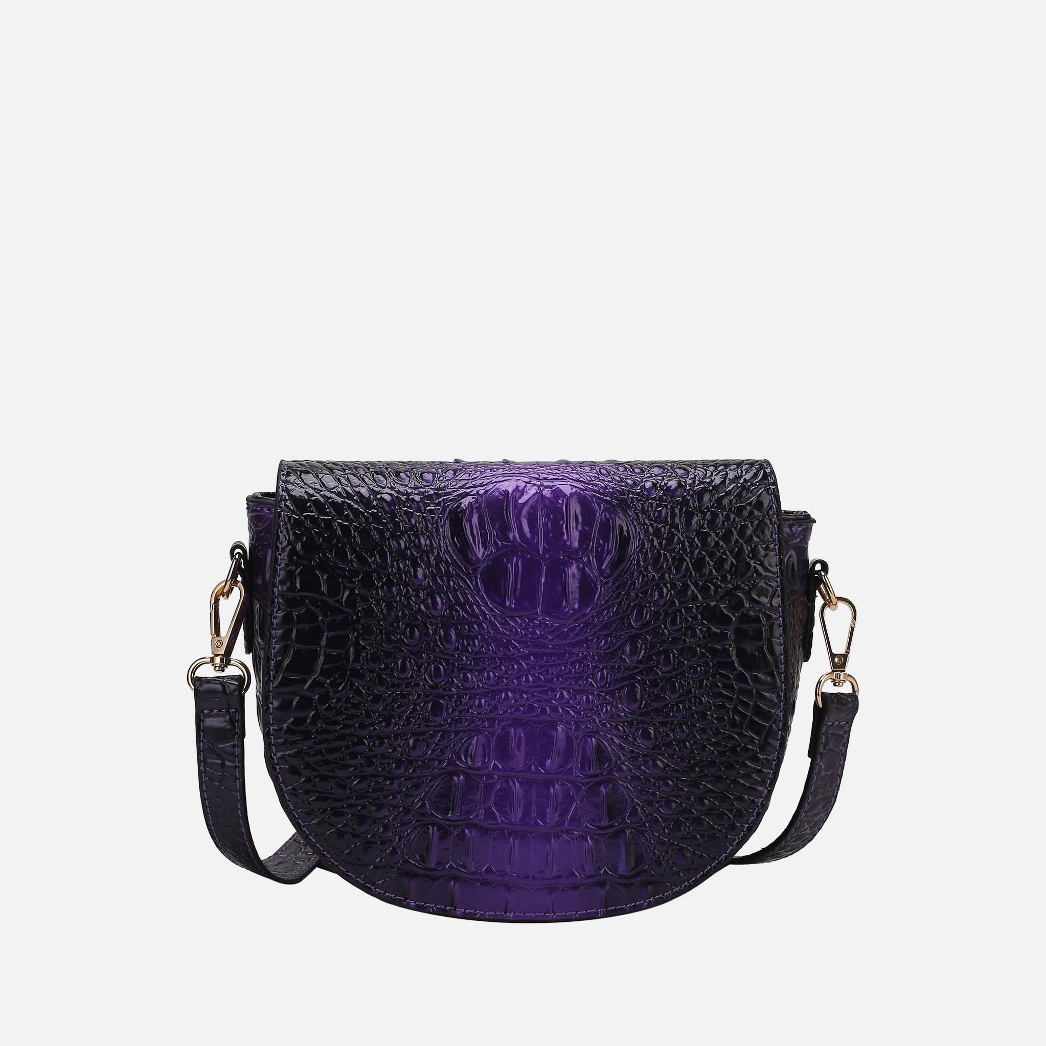 Amalia Croc-Embossed Crossbody Bag