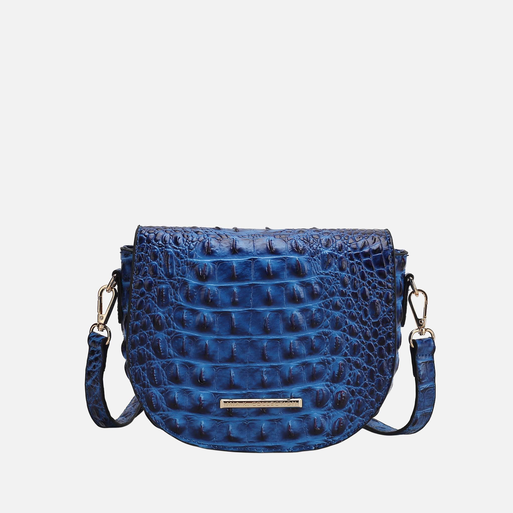 Amalia Solid Croc Crossbody Bag