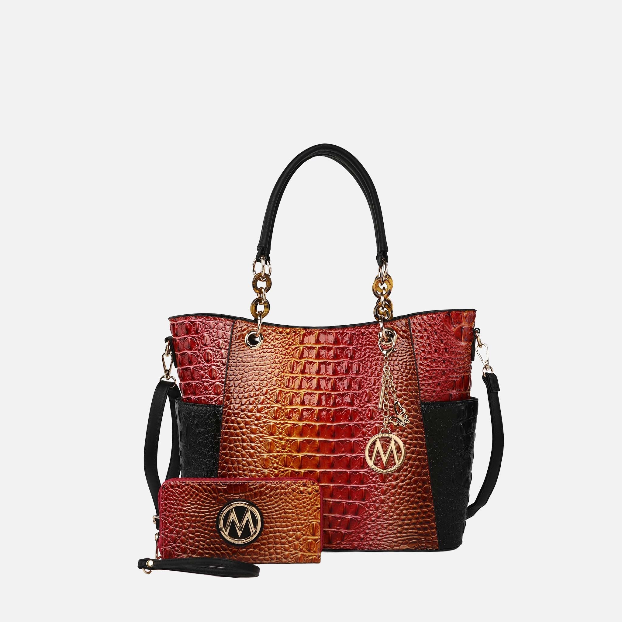 Bonita Croc Embossed Tote bag and Set