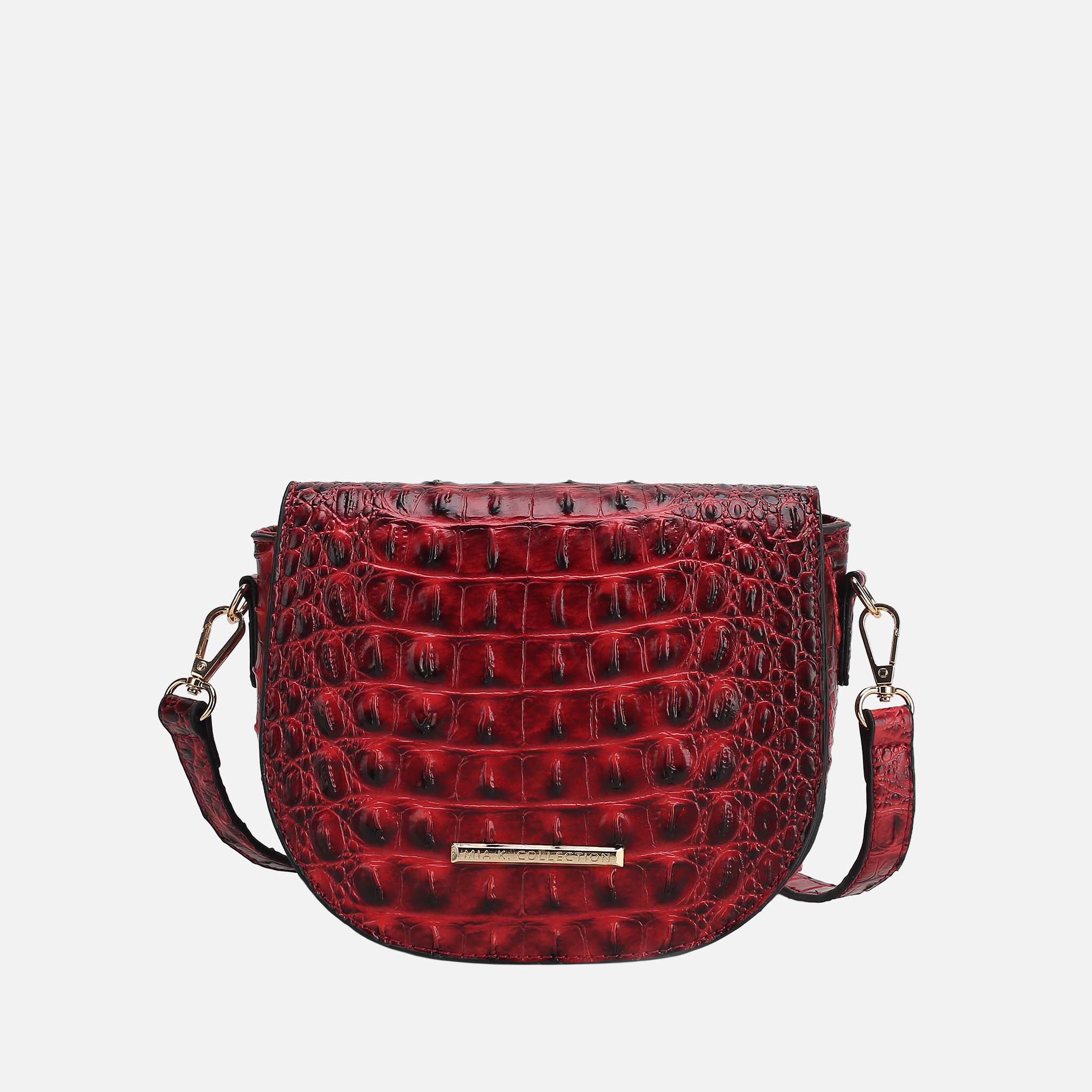 Amalia Solid Croc Crossbody Bag