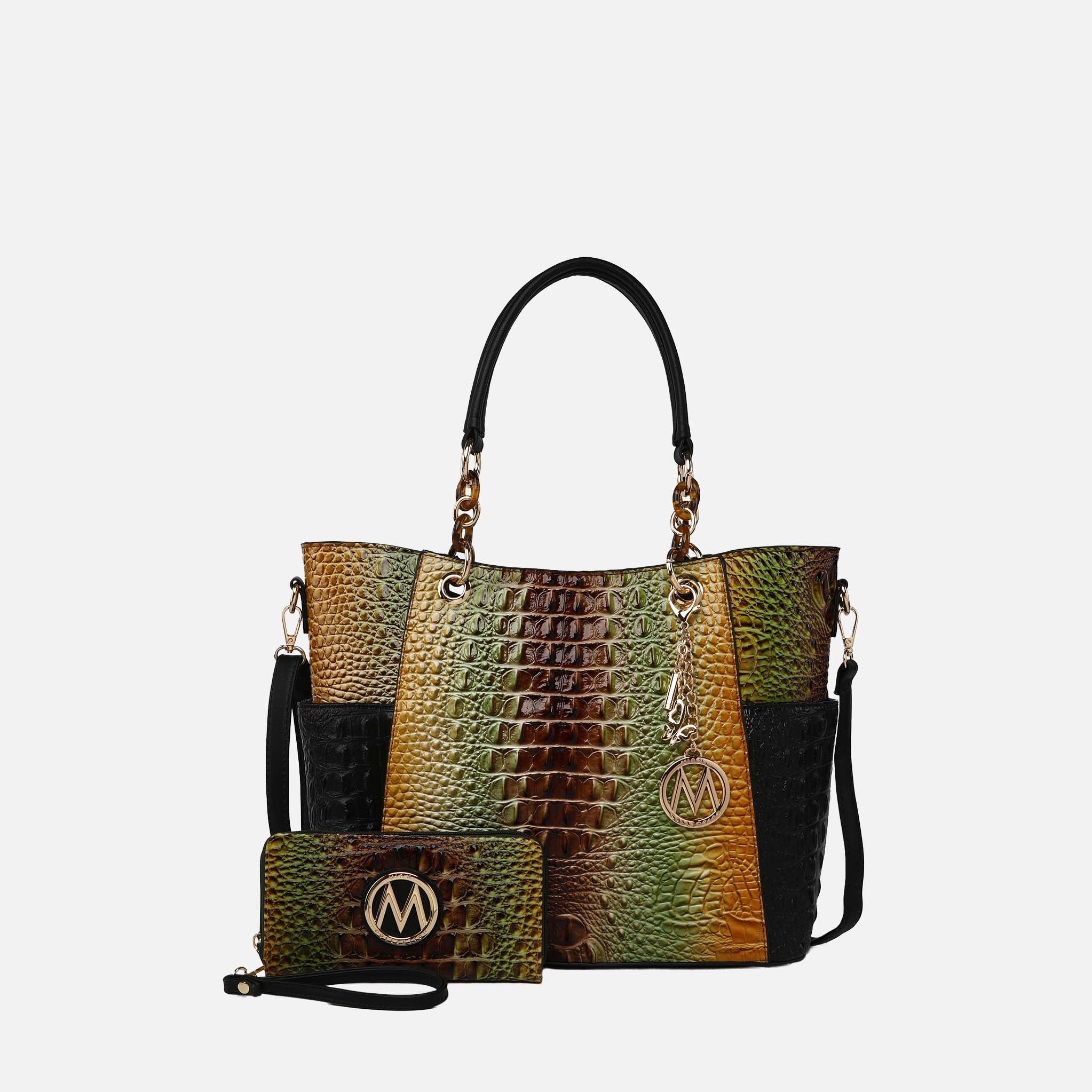 Bonita Croc Embossed Tote bag and Set