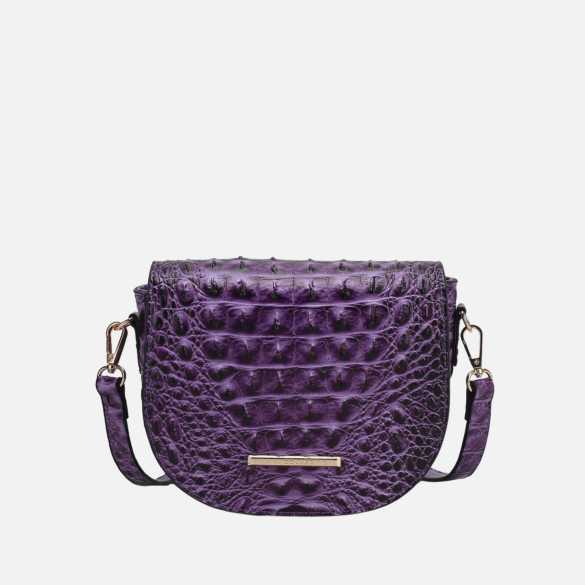 Amalia Solid Croc Crossbody Bag