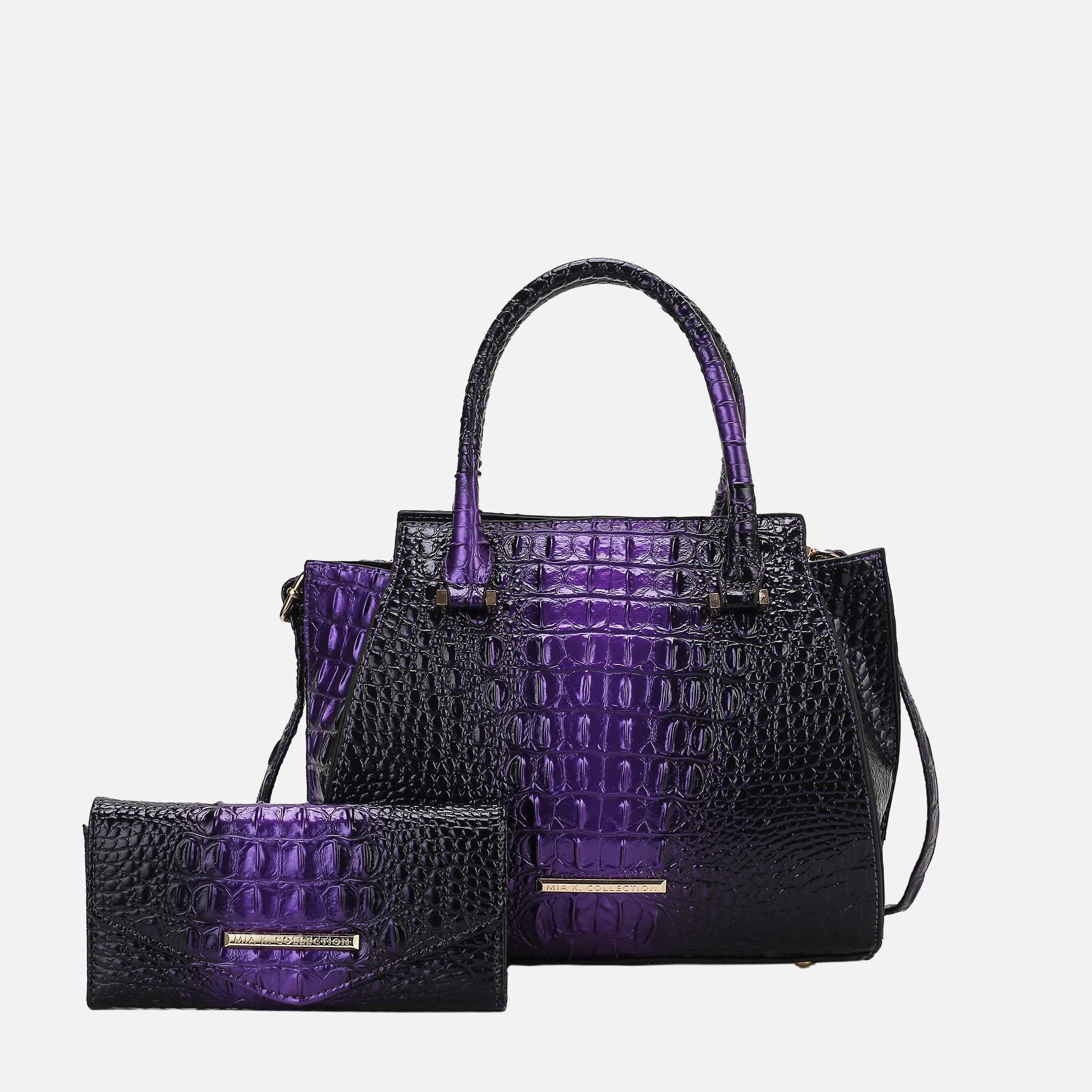 Bently Croc-Embossed Tote and Set