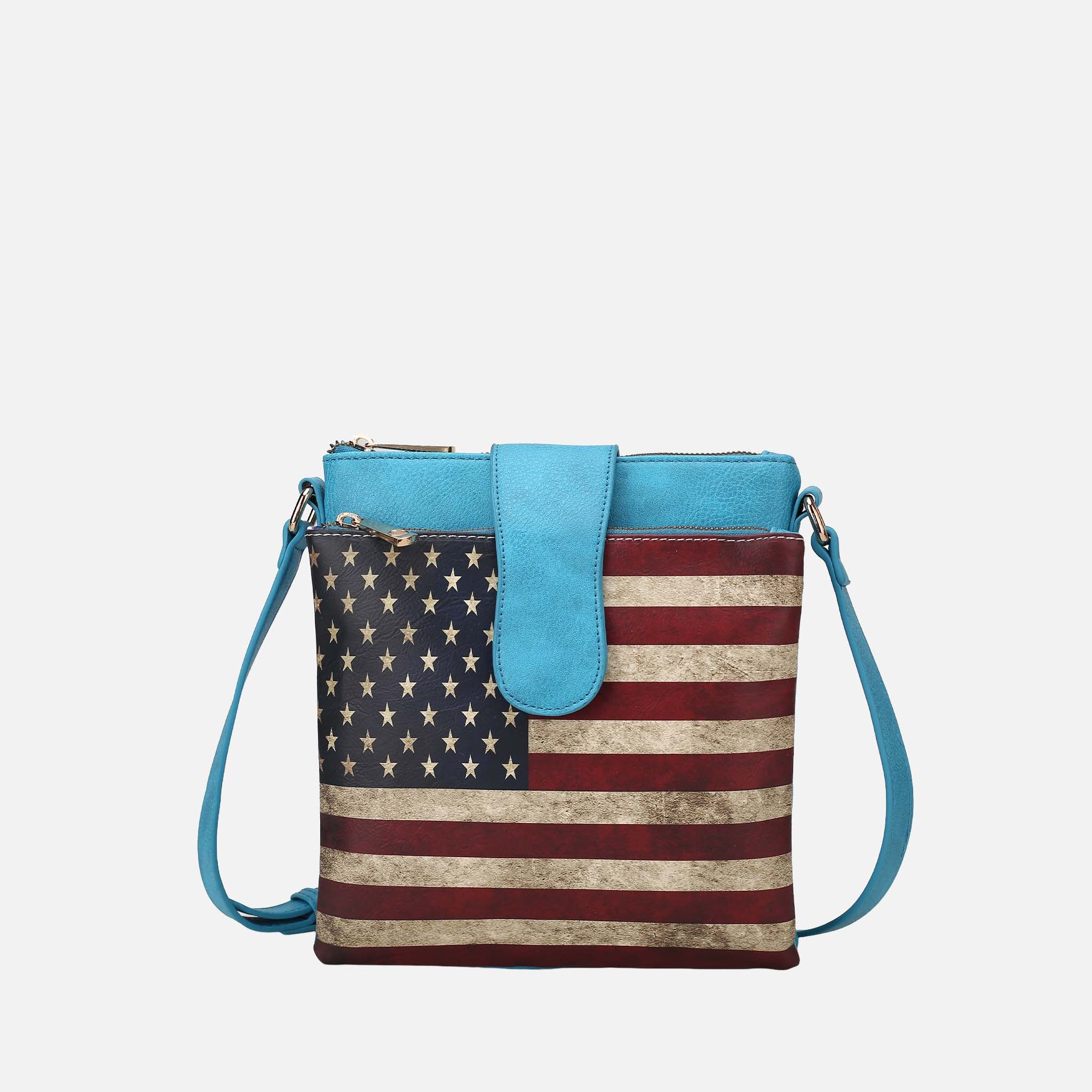 Josephine Printed Flag Crossbody Bag