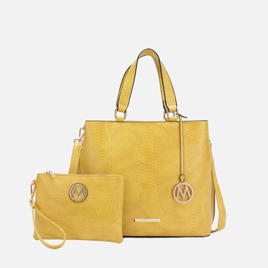 Beryl Embossed Tote Bag and Wristlet Set
