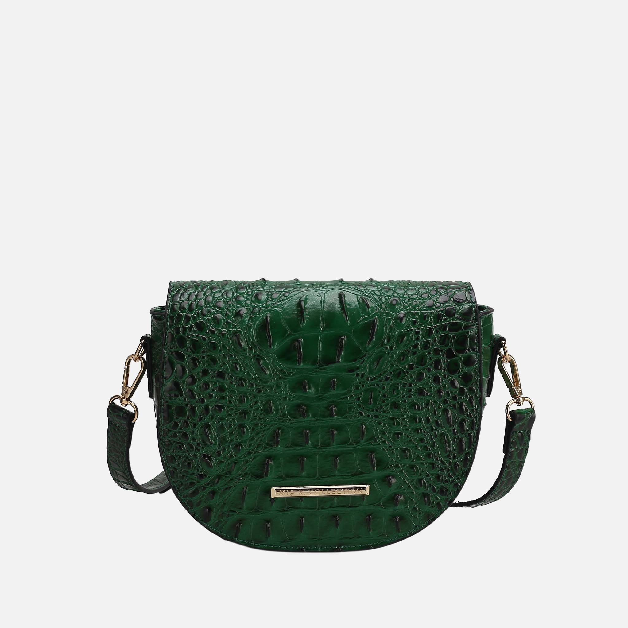 Amalia Solid Croc Crossbody Bag