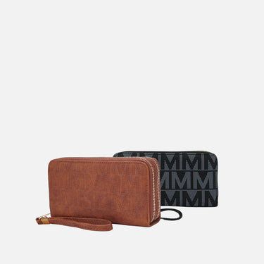 Kathe Embossed M Signature Wallet Wristlet