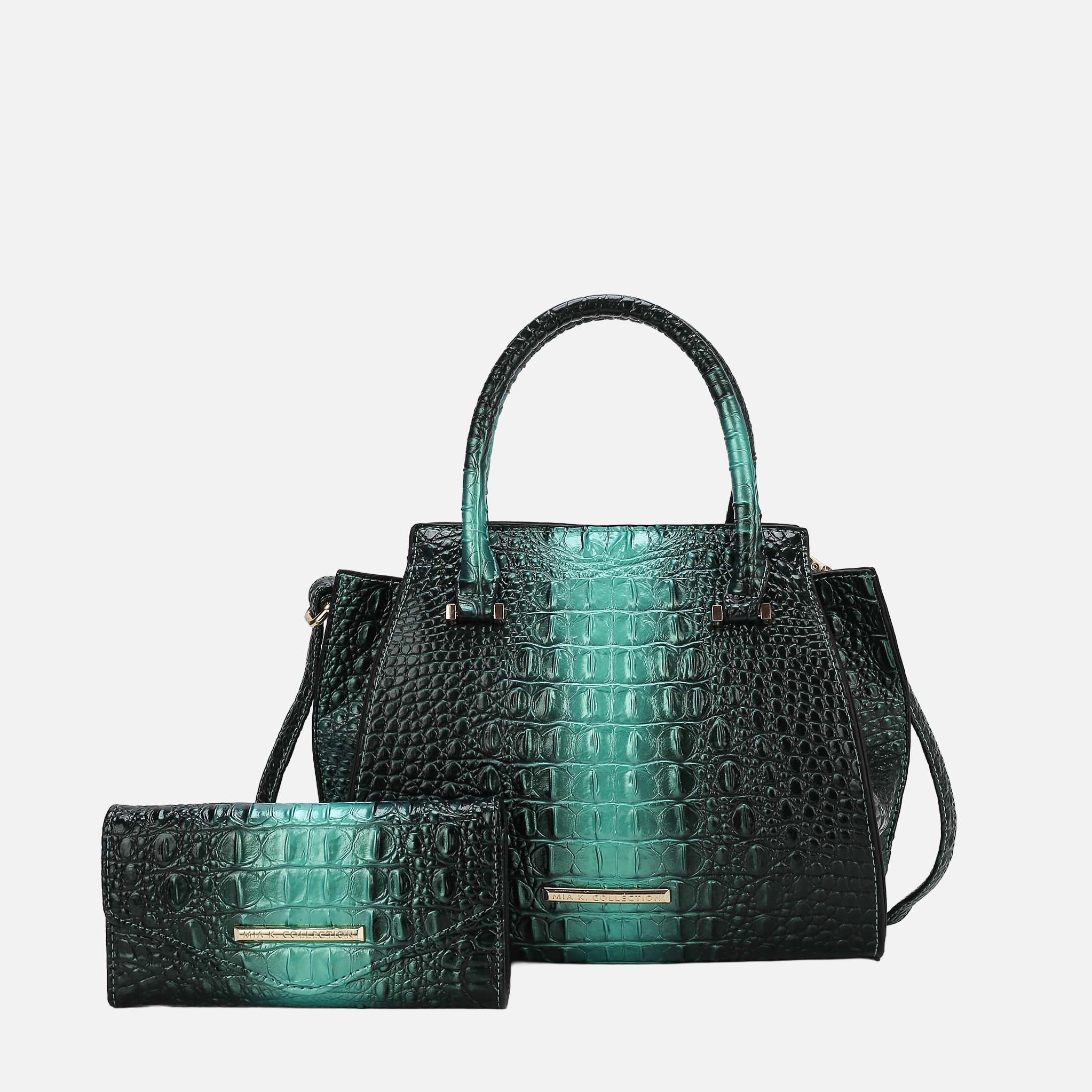 Bently Croc-Embossed Tote and Set