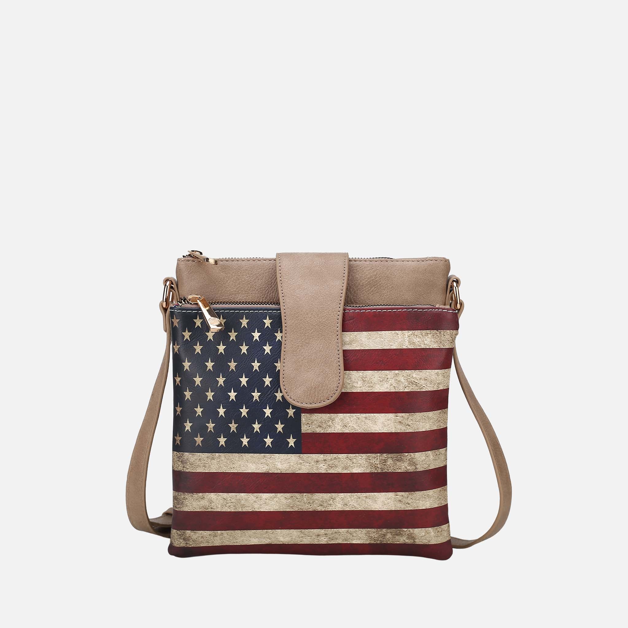 Josephine Printed Flag Crossbody Bag