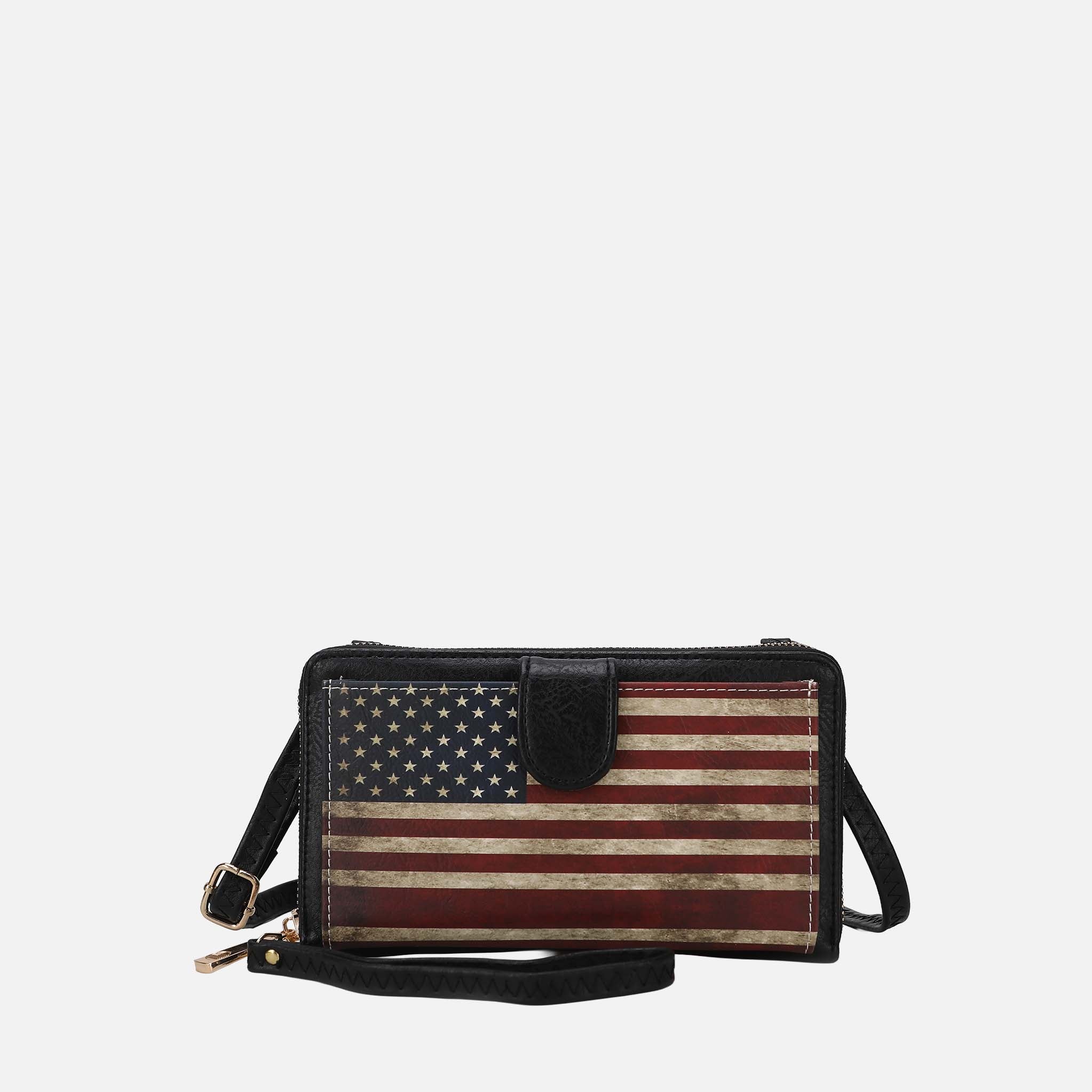 Kiara Printed Flag Phone Crossbody Bag